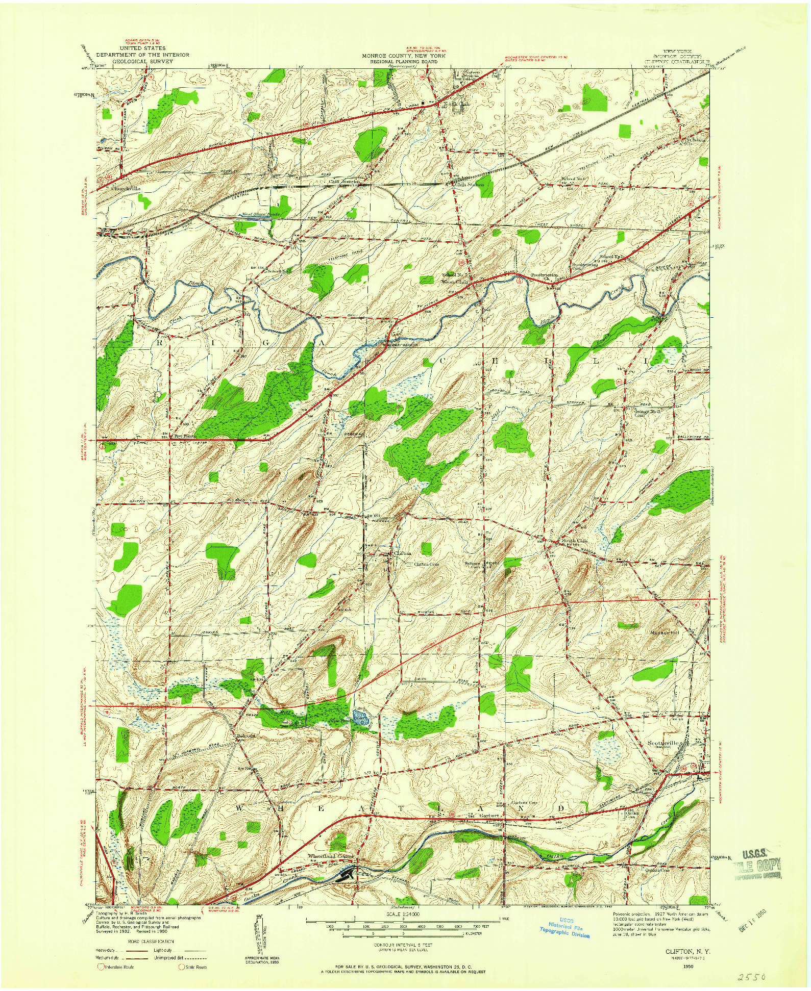 USGS 1:24000-SCALE QUADRANGLE FOR CLIFTON, NY 1950