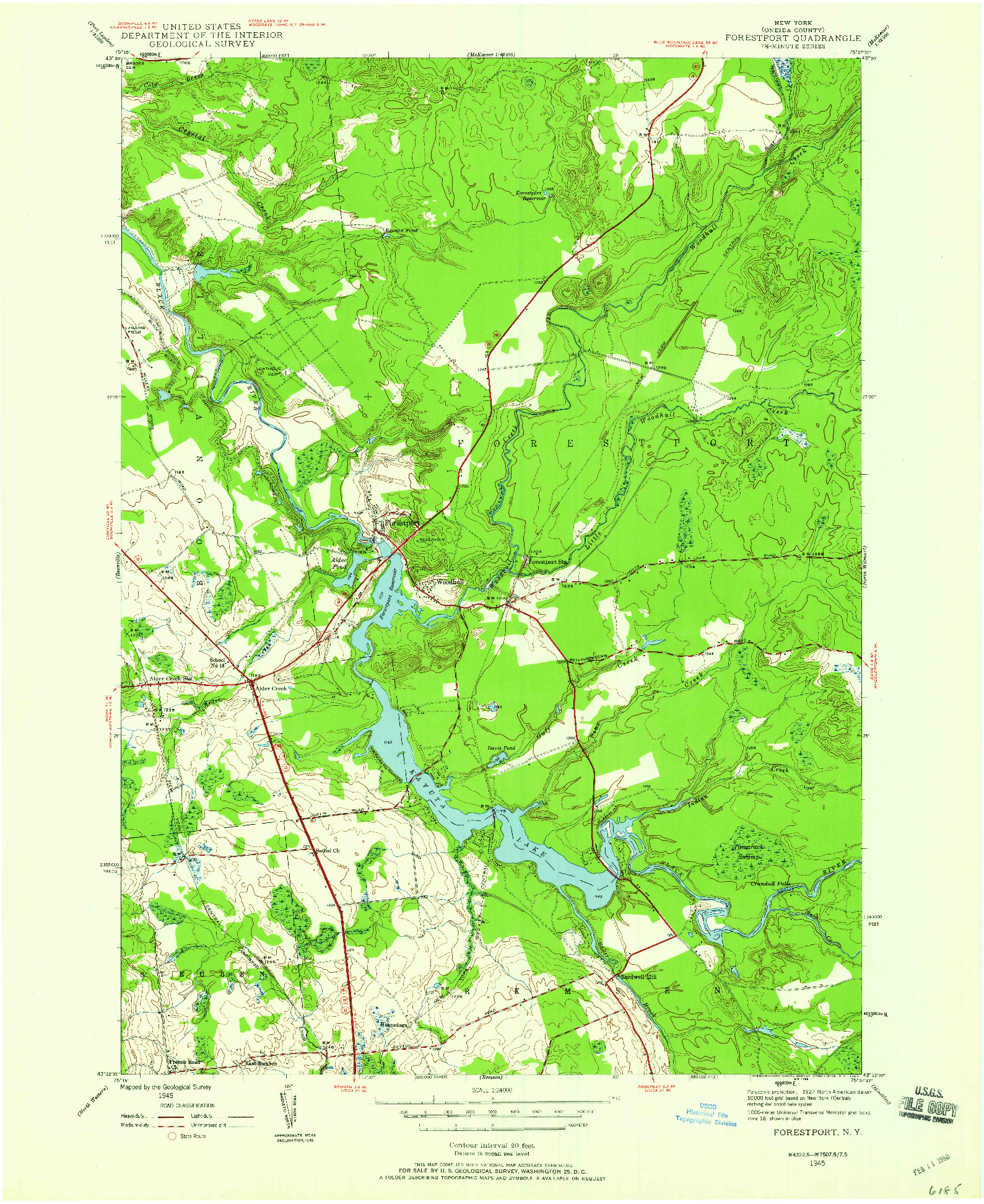 USGS 1:24000-SCALE QUADRANGLE FOR FORESTPORT, NY 1945