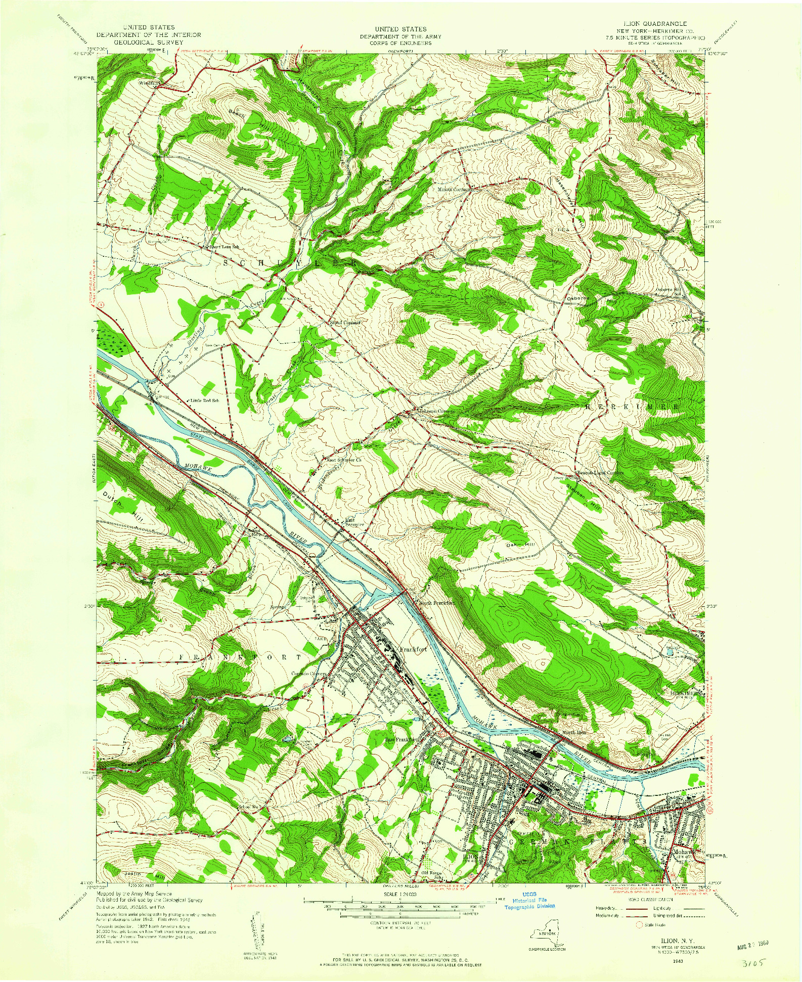 USGS 1:24000-SCALE QUADRANGLE FOR ILION, NY 1943