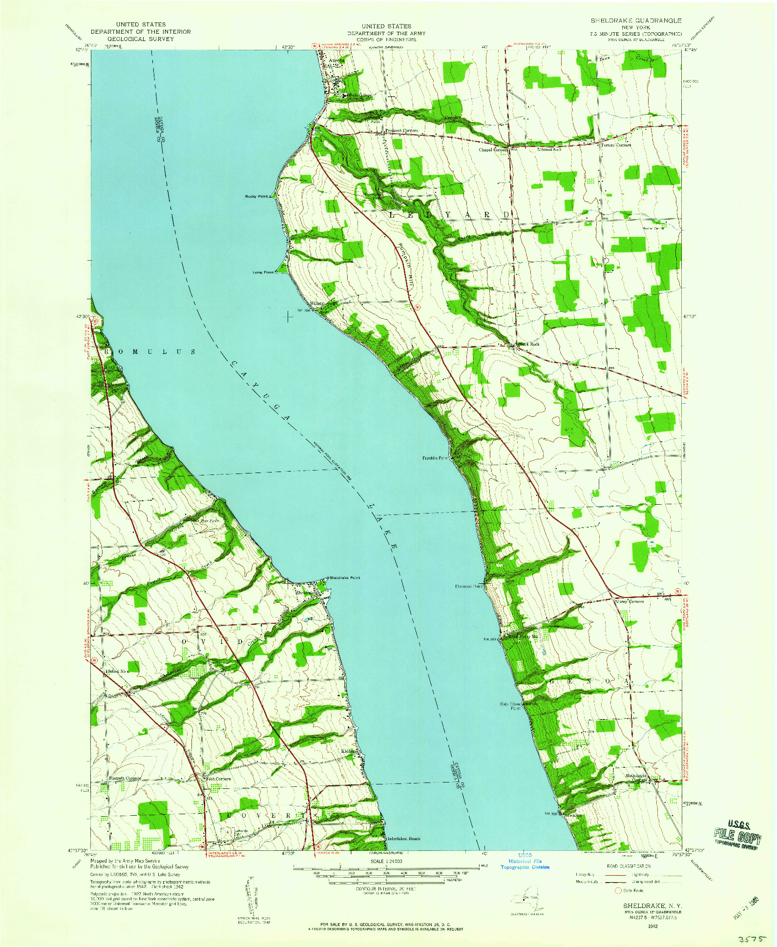 USGS 1:24000-SCALE QUADRANGLE FOR SHELDRAKE, NY 1942