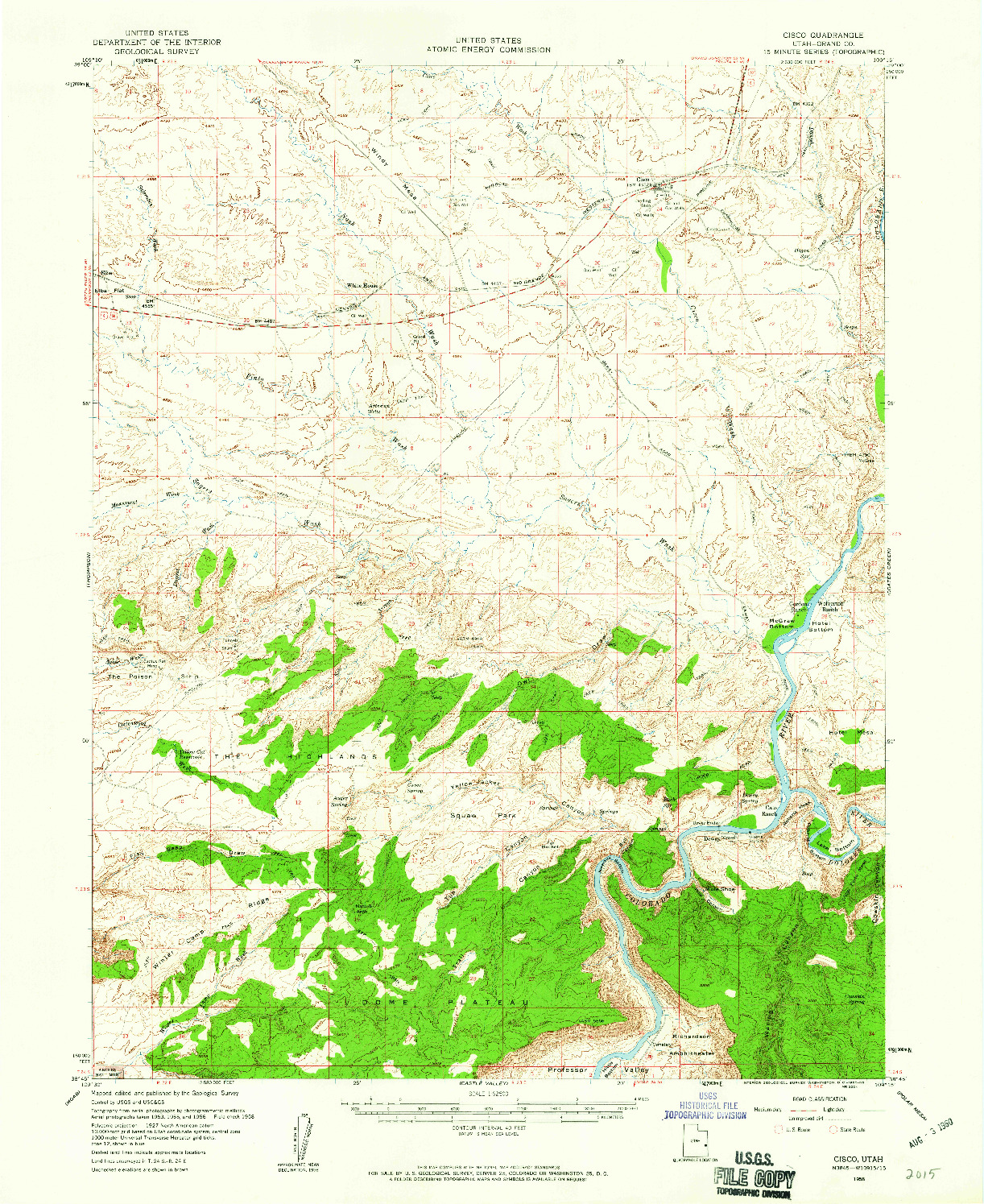 USGS 1:62500-SCALE QUADRANGLE FOR CISCO, UT 1958