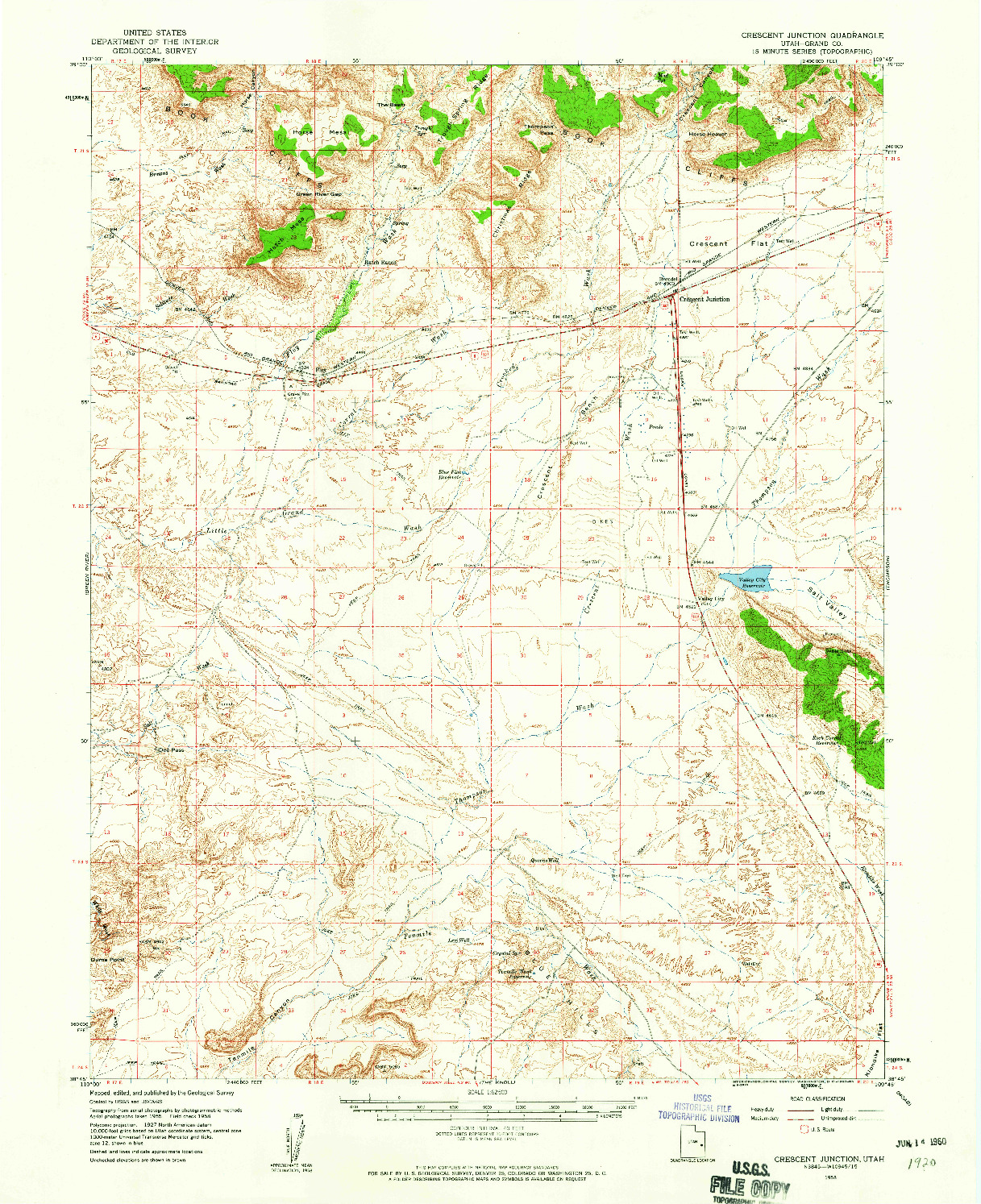 USGS 1:62500-SCALE QUADRANGLE FOR CRESCENT JUNCTION, UT 1958