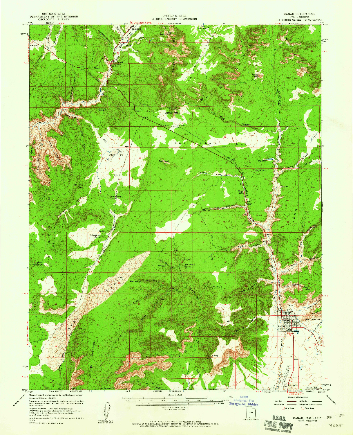 USGS 1:62500-SCALE QUADRANGLE FOR KANAB, UT 1957