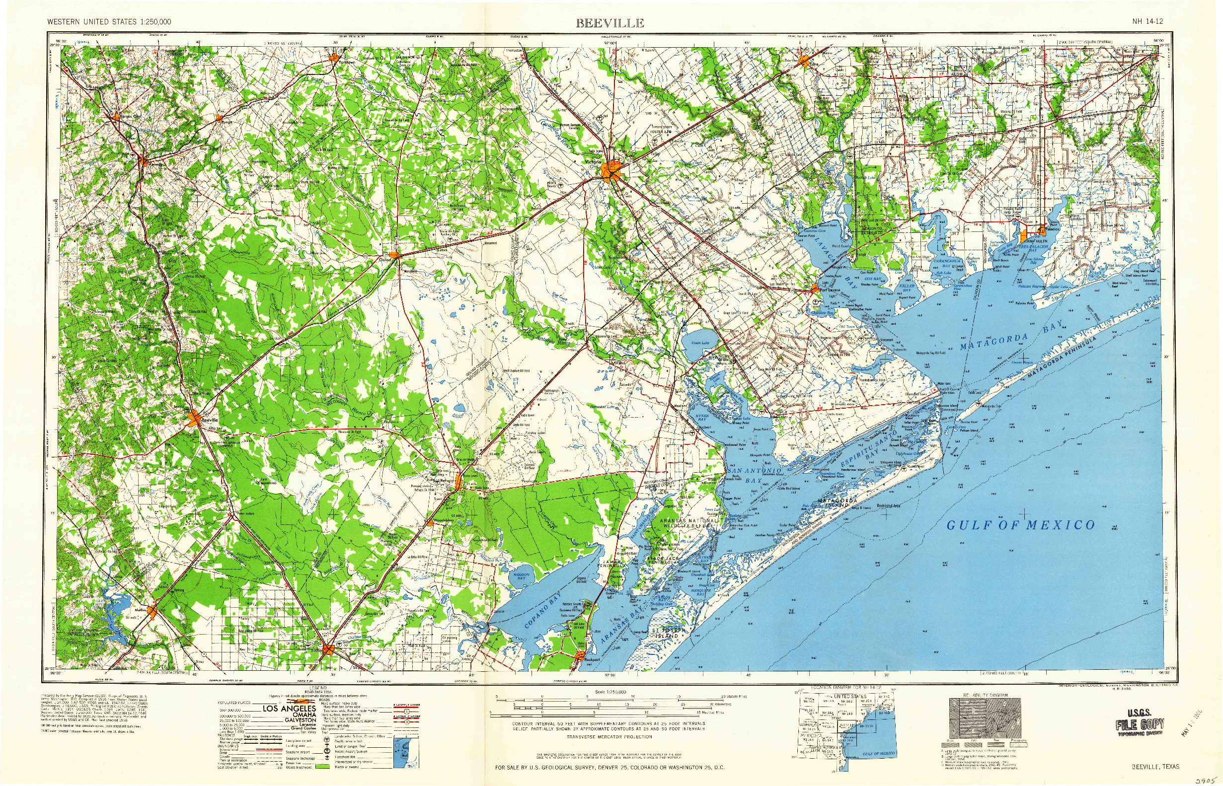 USGS 1:250000-SCALE QUADRANGLE FOR BEEVILLE, TX 1960