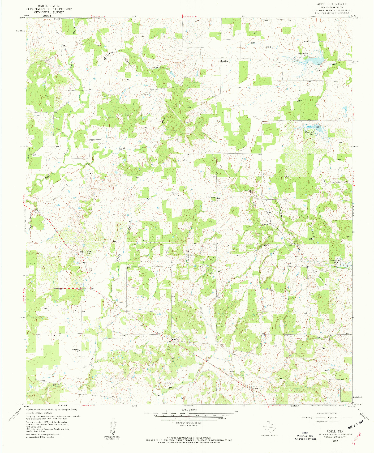 USGS 1:24000-SCALE QUADRANGLE FOR ADELL, TX 1959