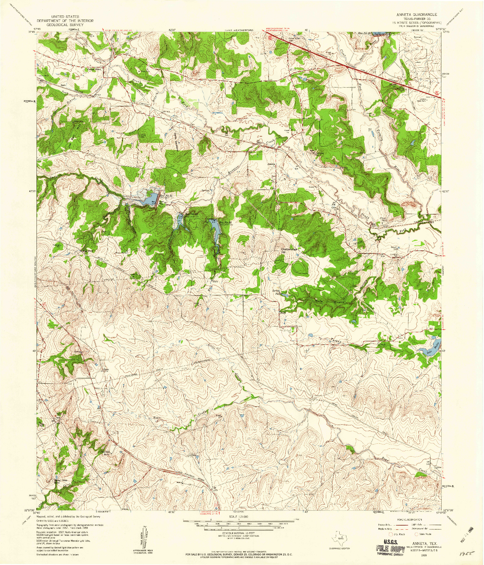 USGS 1:24000-SCALE QUADRANGLE FOR ANNETA, TX 1959