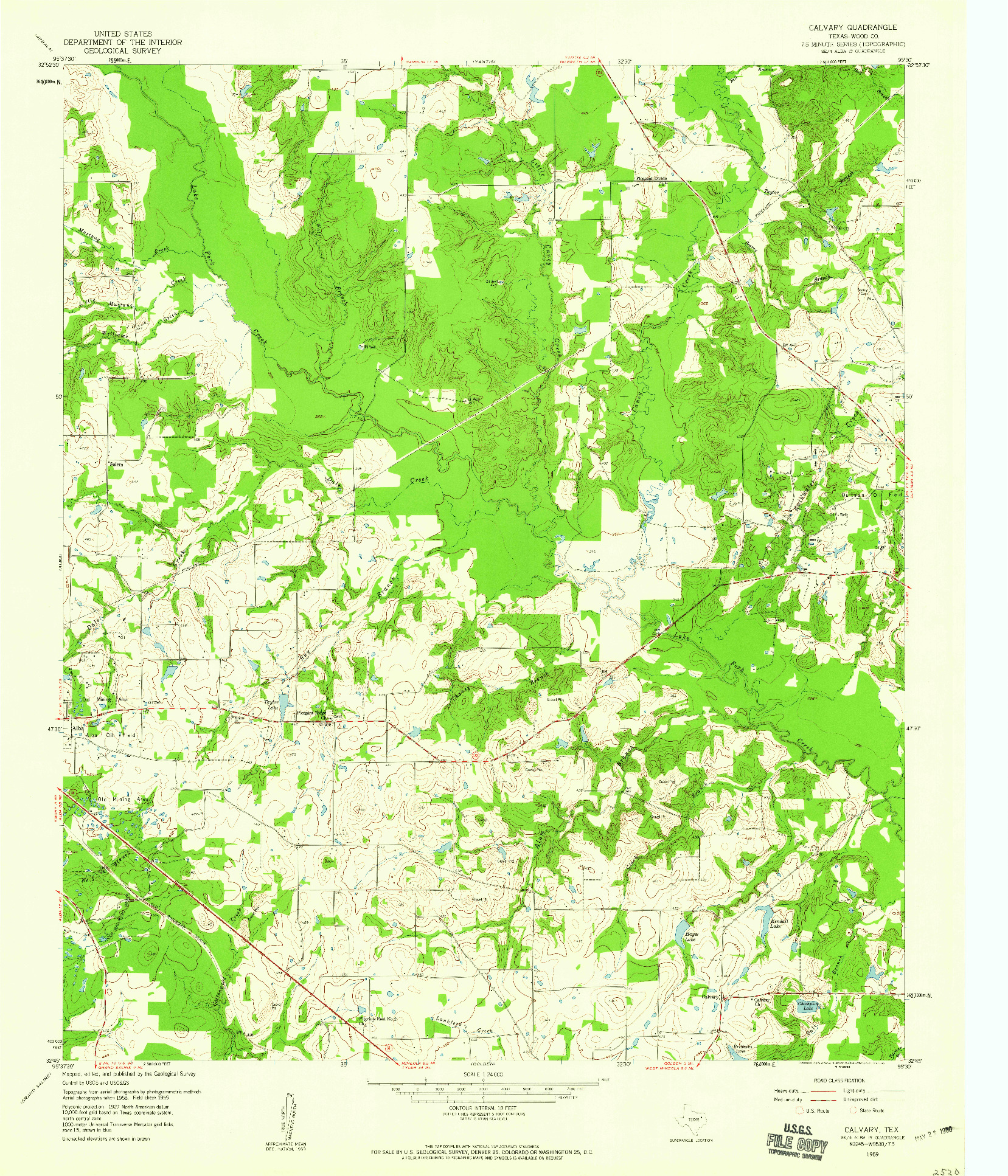 USGS 1:24000-SCALE QUADRANGLE FOR CALVARY, TX 1959