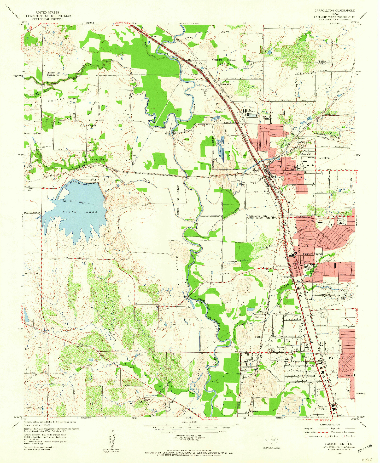 USGS 1:24000-SCALE QUADRANGLE FOR CARROLLTON, TX 1959