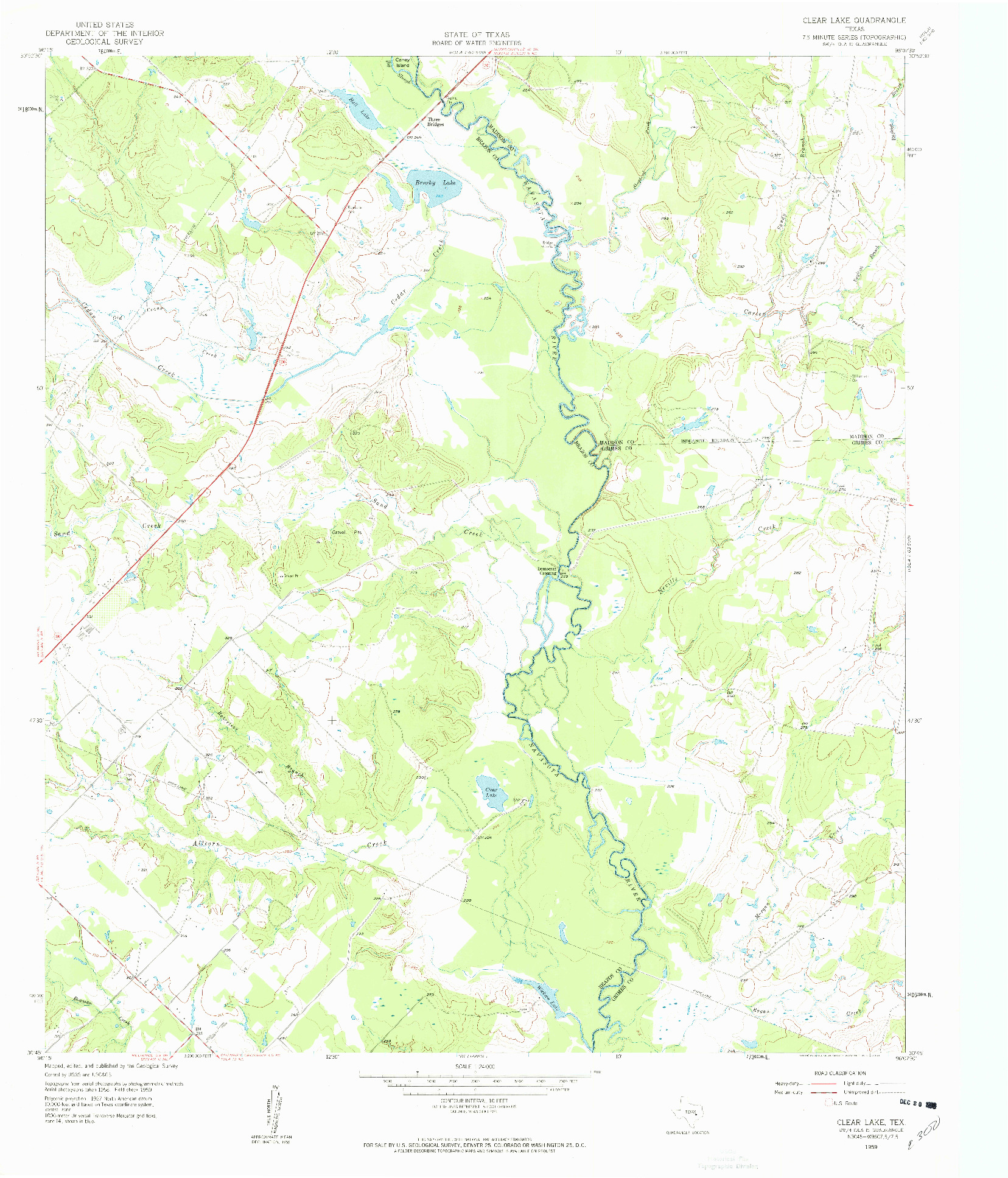 USGS 1:24000-SCALE QUADRANGLE FOR CLEAR LAKE, TX 1959