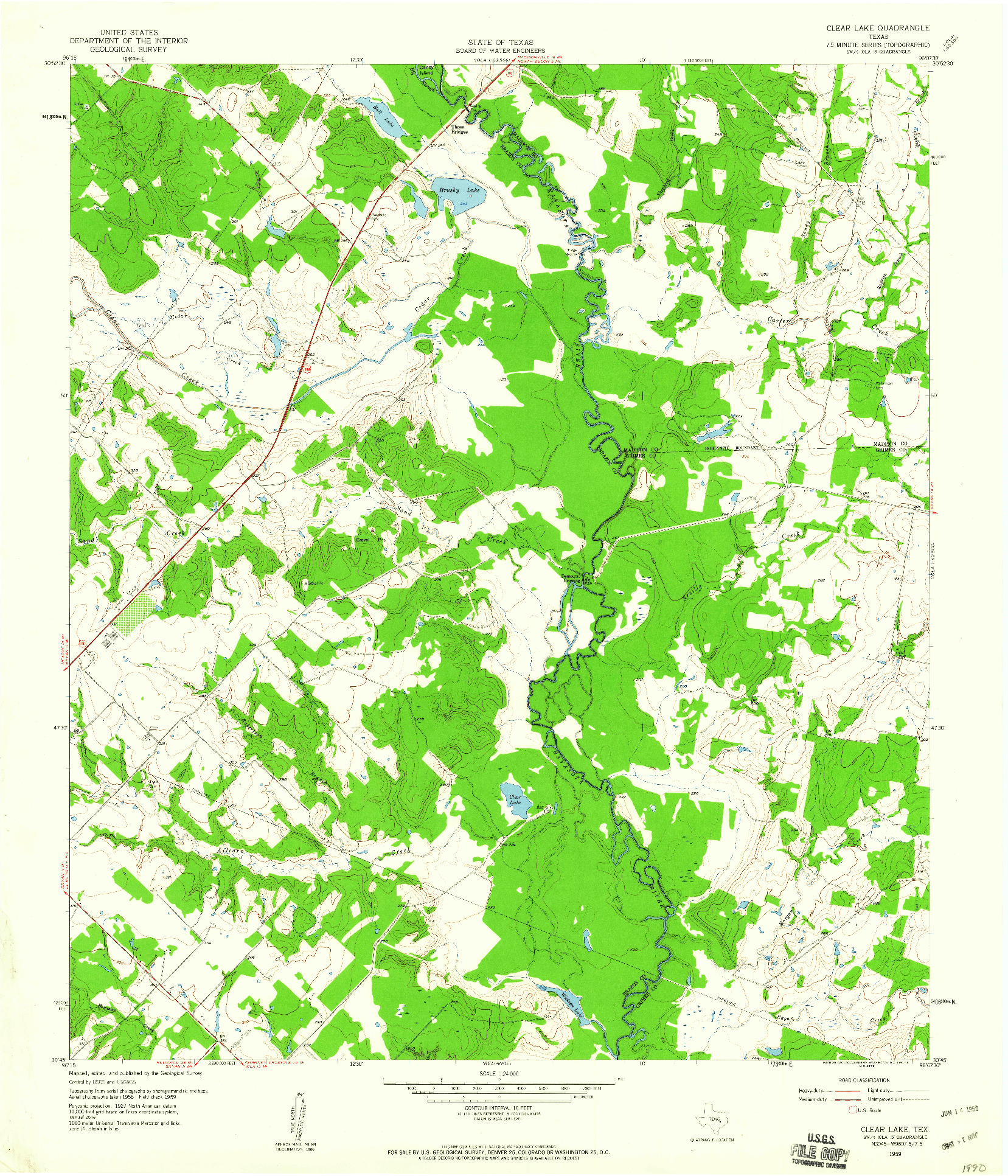 USGS 1:24000-SCALE QUADRANGLE FOR CLEAR LAKE, TX 1959