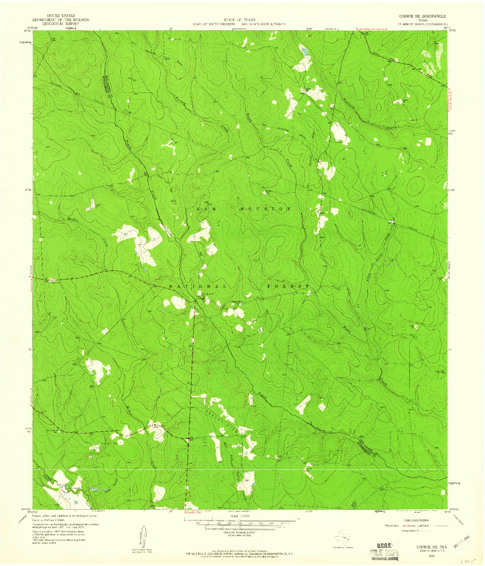 USGS 1:24000-SCALE QUADRANGLE FOR CONROE NE, TX 1959