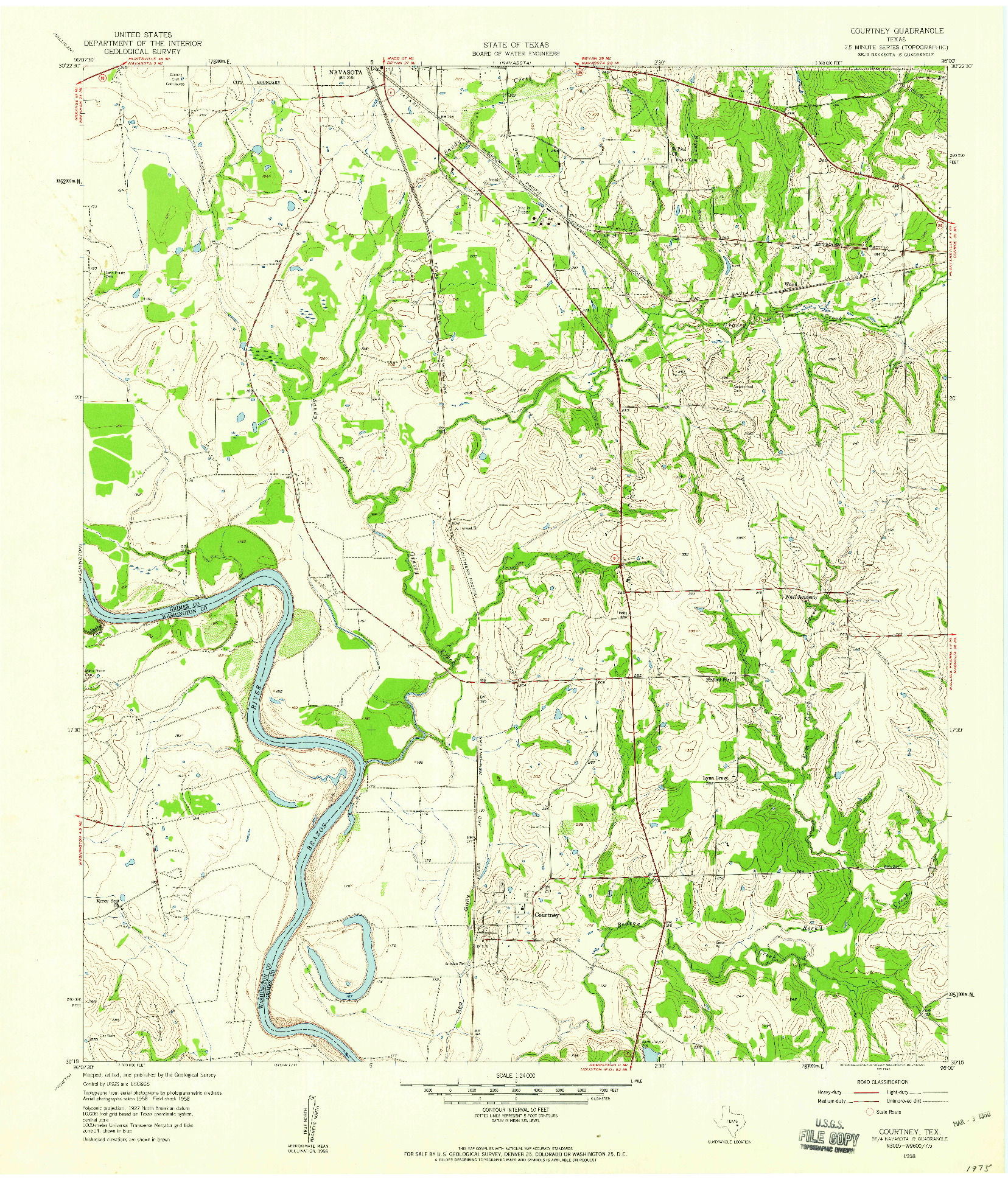 USGS 1:24000-SCALE QUADRANGLE FOR COURTNEY, TX 1958