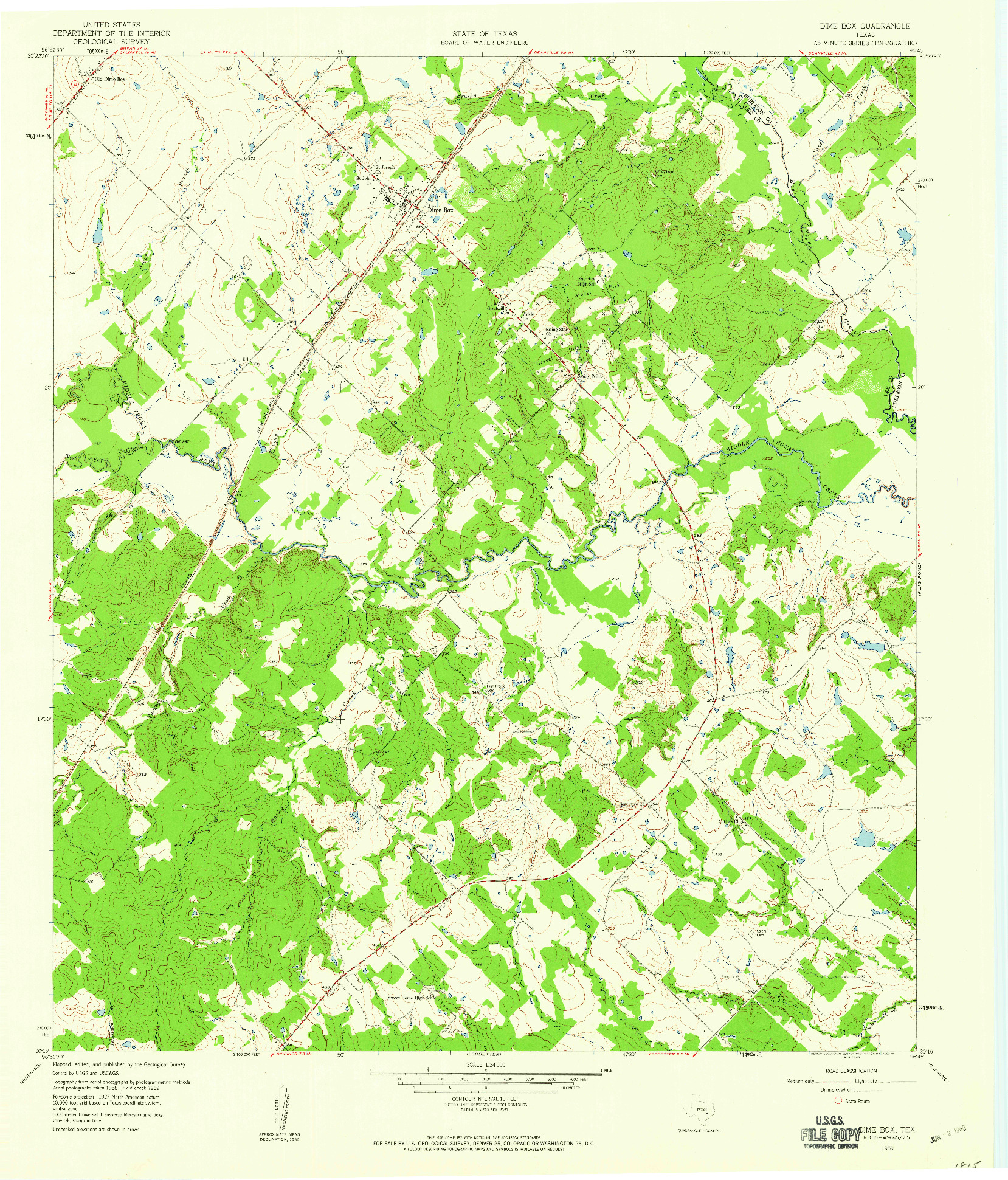 USGS 1:24000-SCALE QUADRANGLE FOR DIME BOX, TX 1959