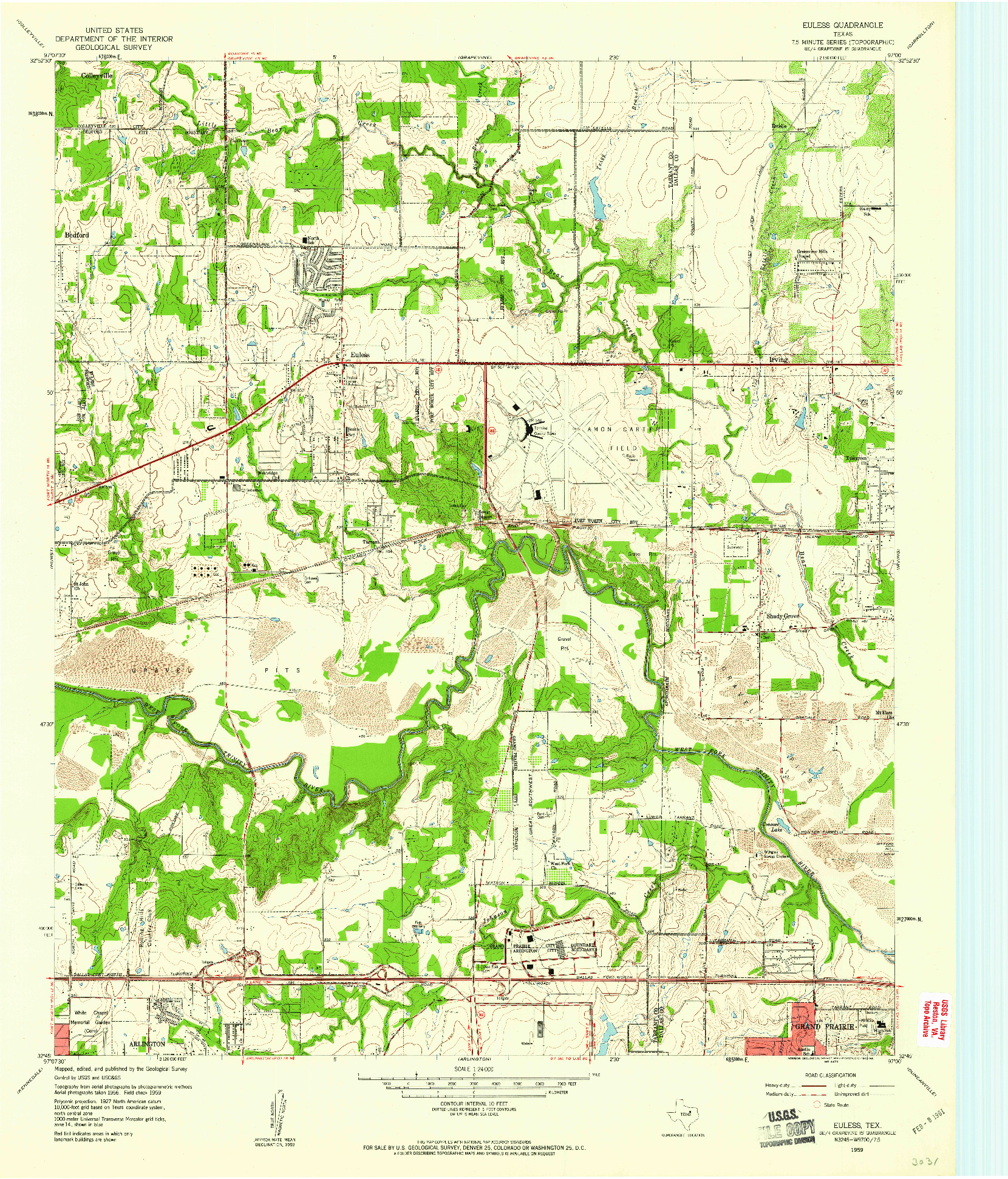 USGS 1:24000-SCALE QUADRANGLE FOR EULESS, TX 1959