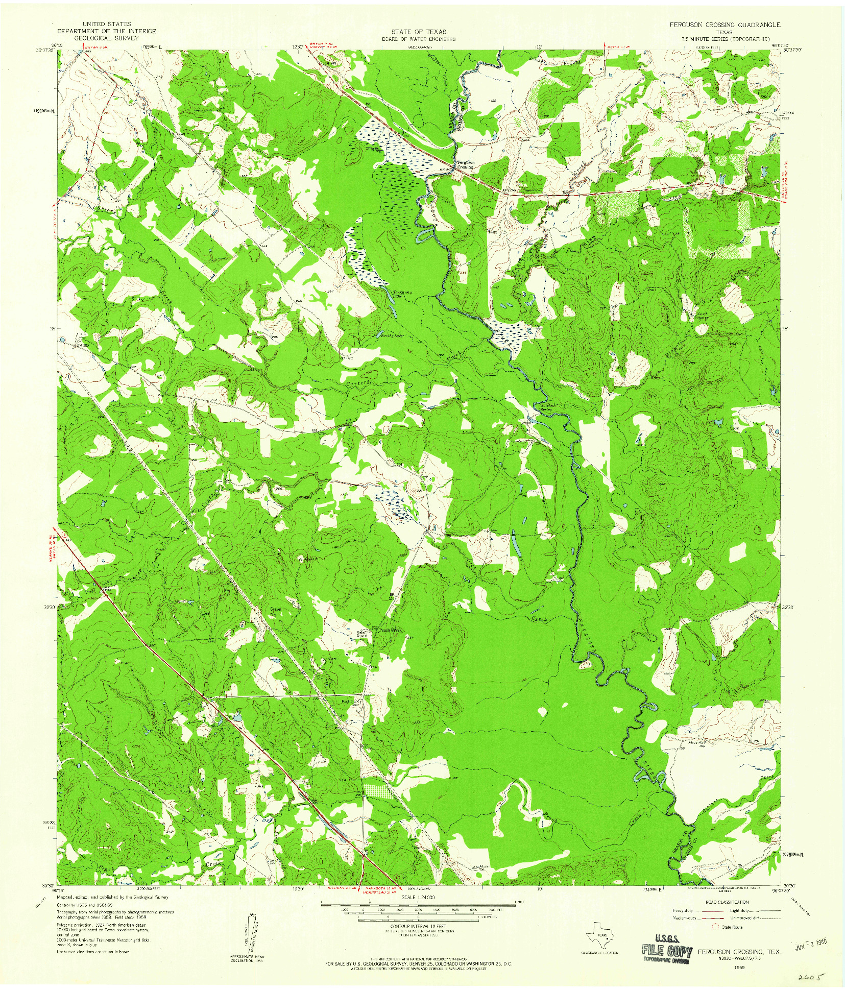 USGS 1:24000-SCALE QUADRANGLE FOR FERGUSON CROSSING, TX 1959