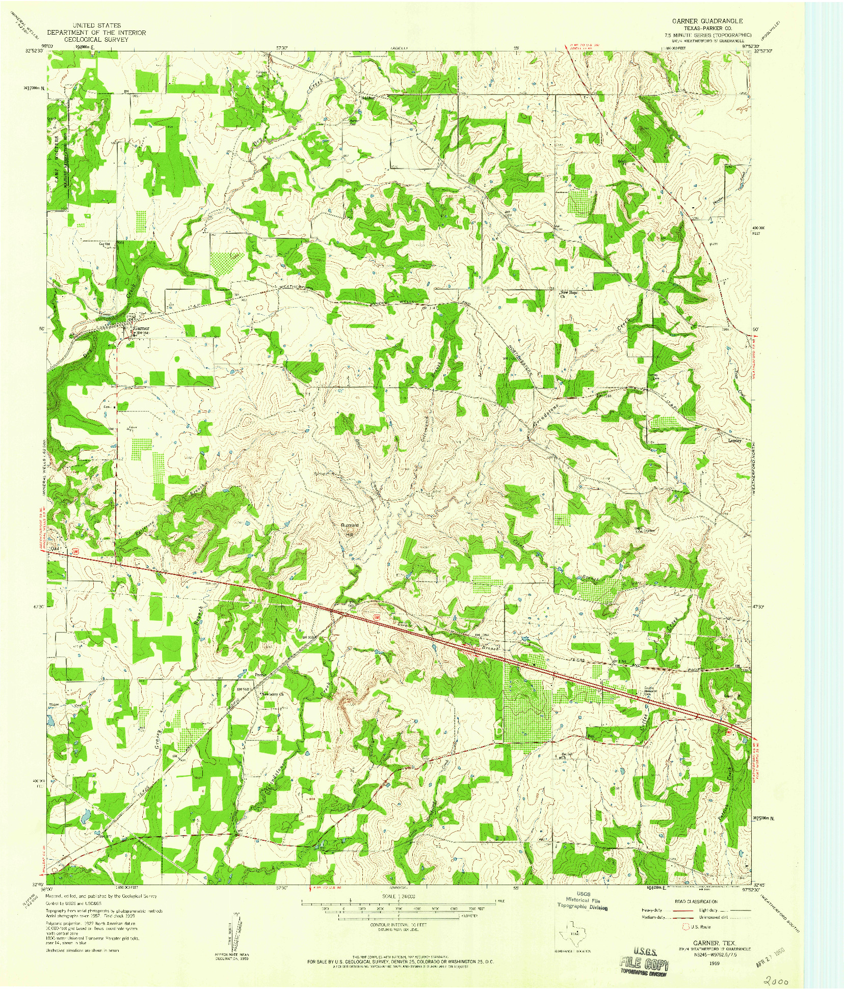 USGS 1:24000-SCALE QUADRANGLE FOR GARNER, TX 1959