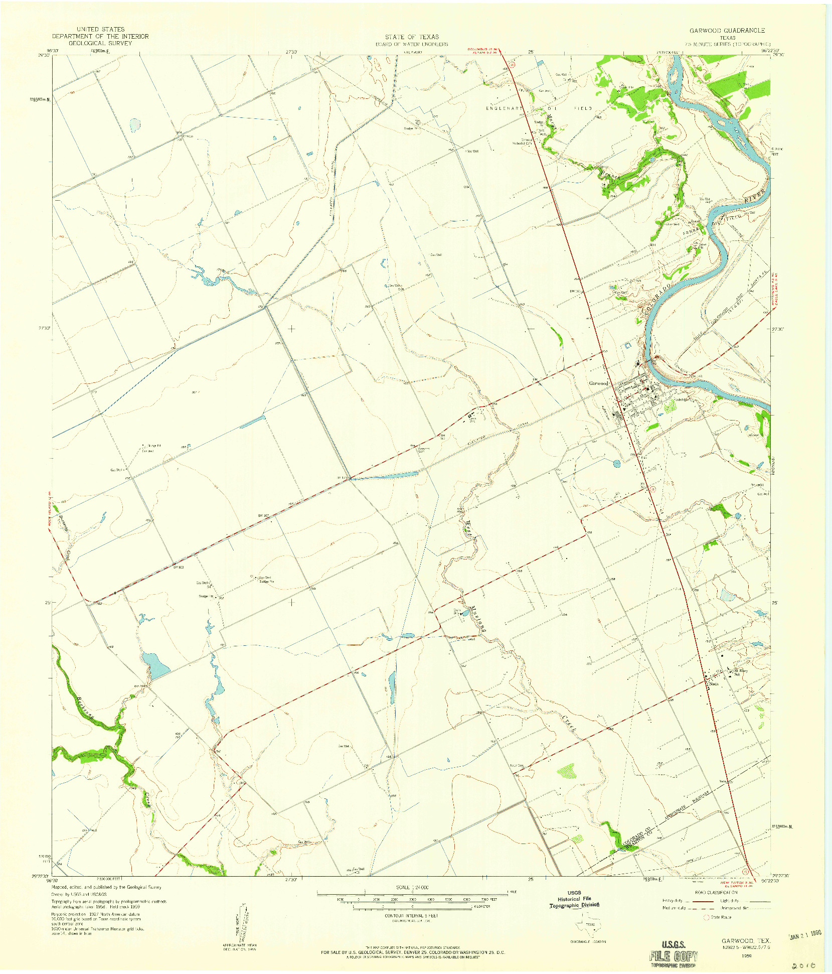 USGS 1:24000-SCALE QUADRANGLE FOR GARWOOD, TX 1959