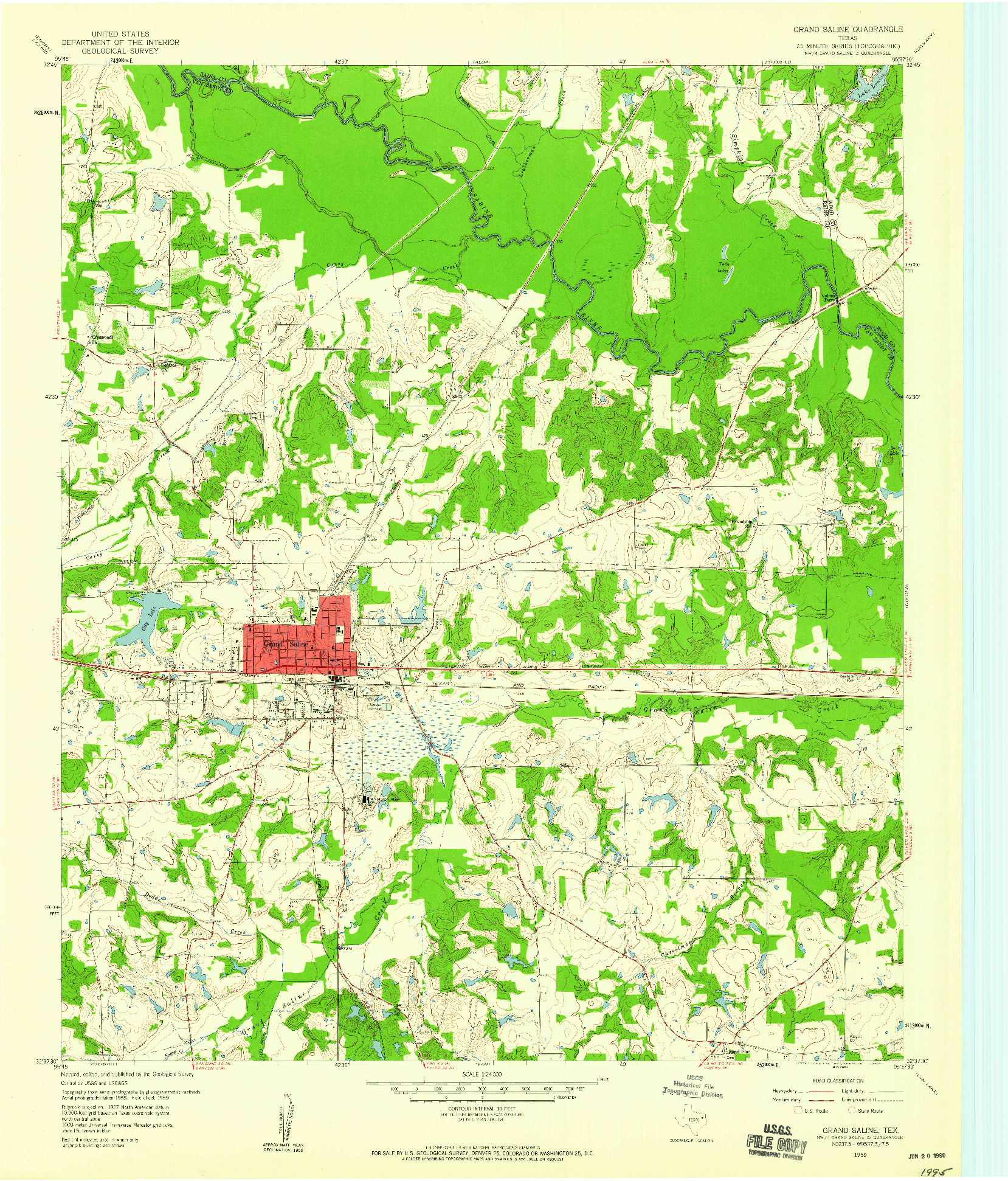 USGS 1:24000-SCALE QUADRANGLE FOR GRAND SALINE, TX 1959