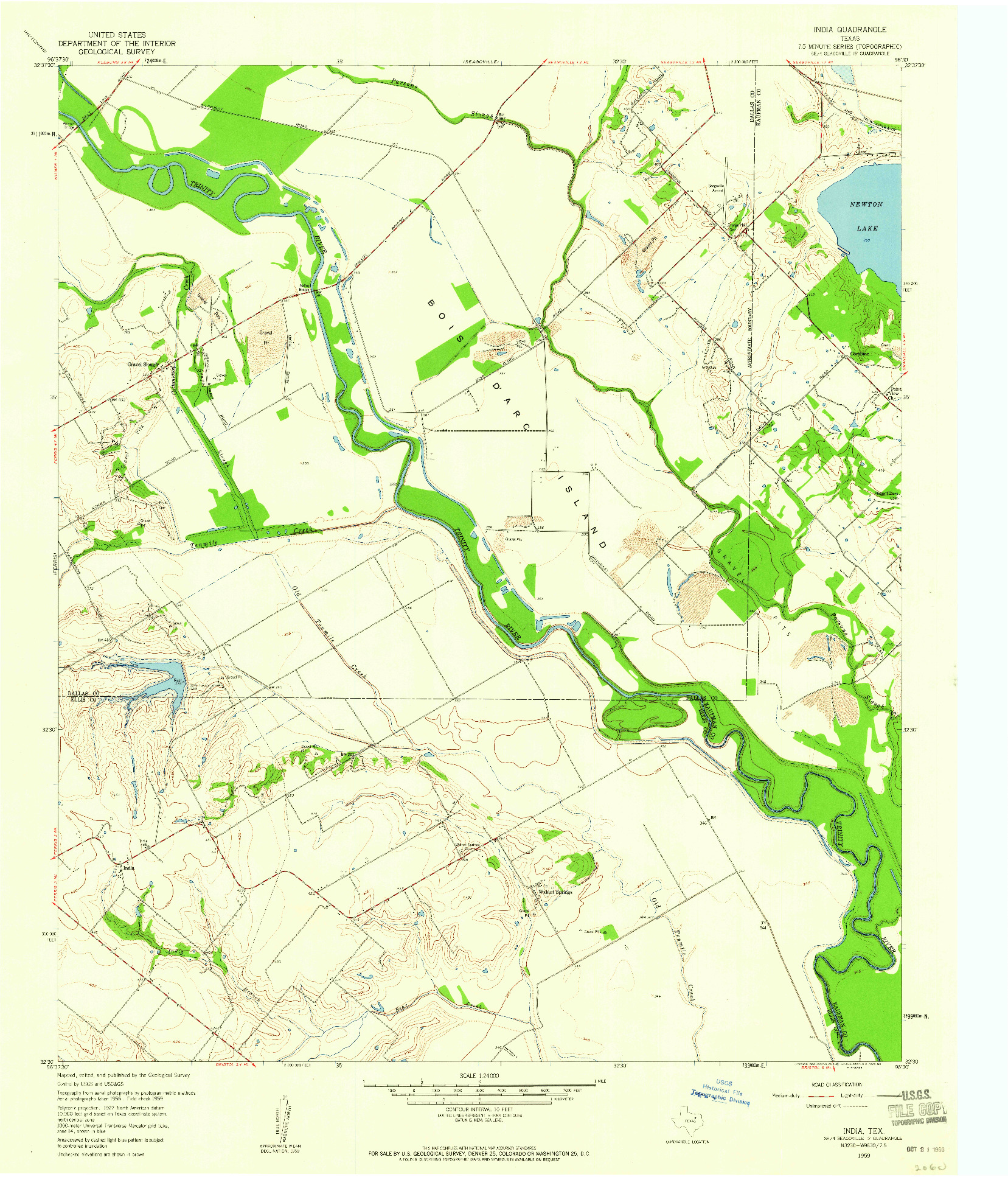 USGS 1:24000-SCALE QUADRANGLE FOR INDIA, TX 1959