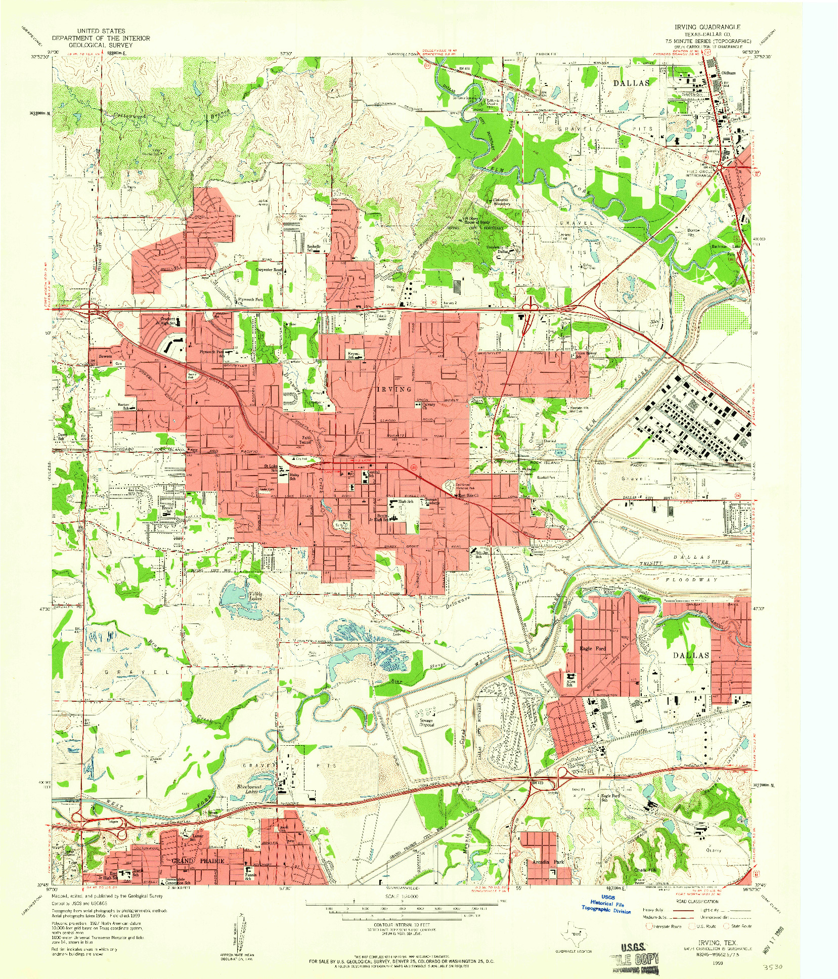 USGS 1:24000-SCALE QUADRANGLE FOR IRVING, TX 1959