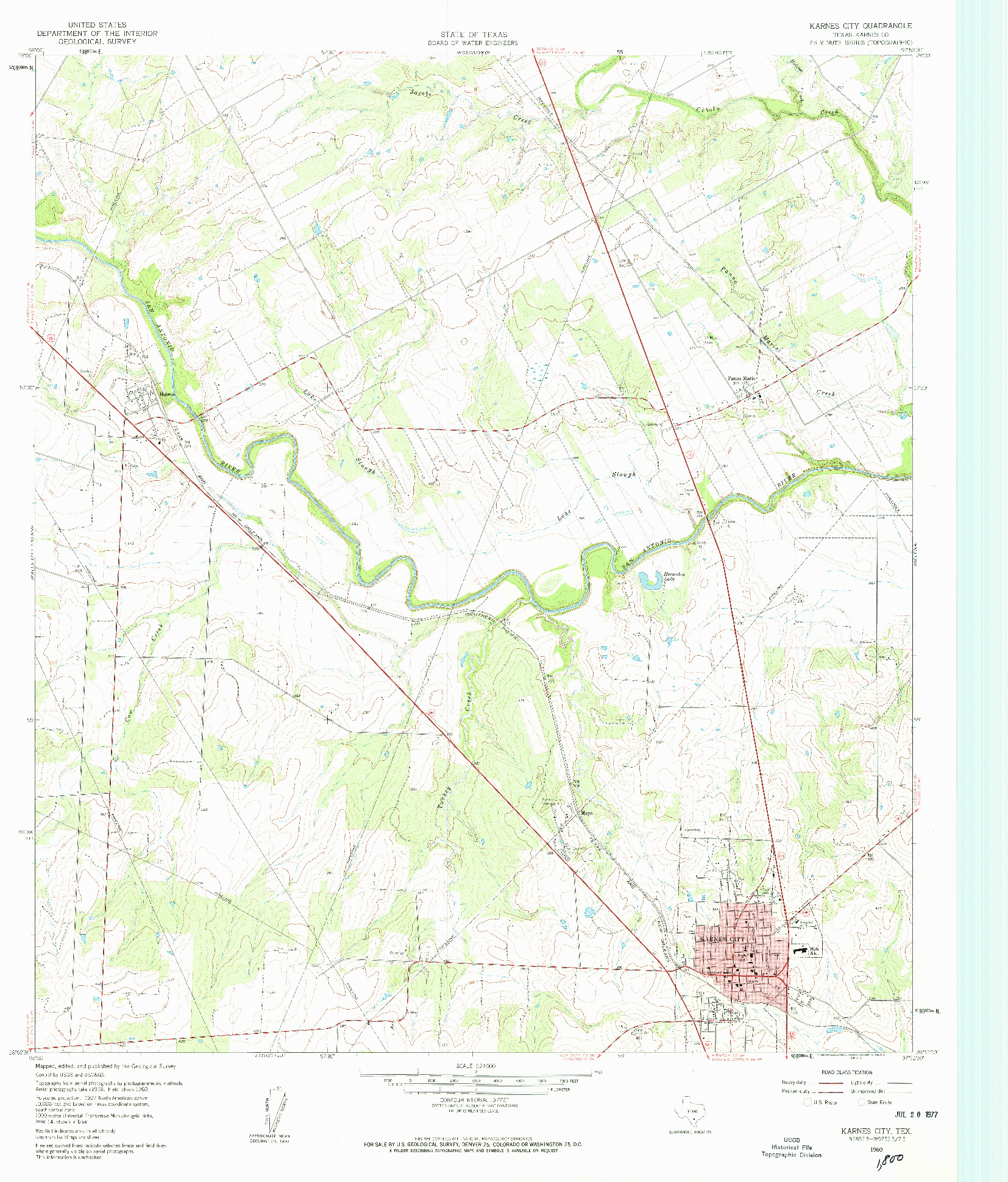 USGS 1:24000-SCALE QUADRANGLE FOR KARNES CITY, TX 1960