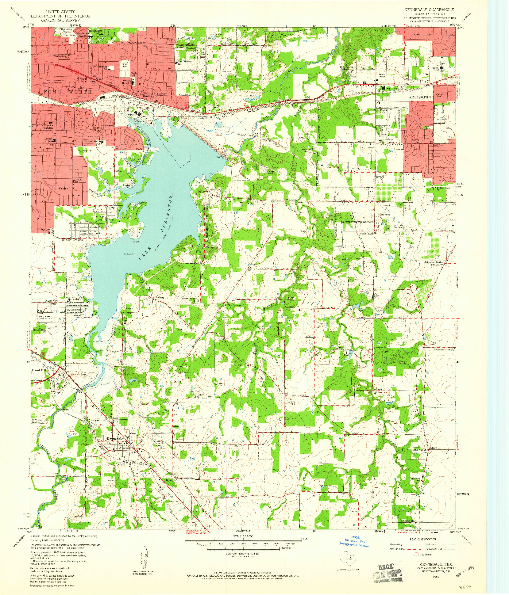 USGS 1:24000-SCALE QUADRANGLE FOR KENNEDALE, TX 1959