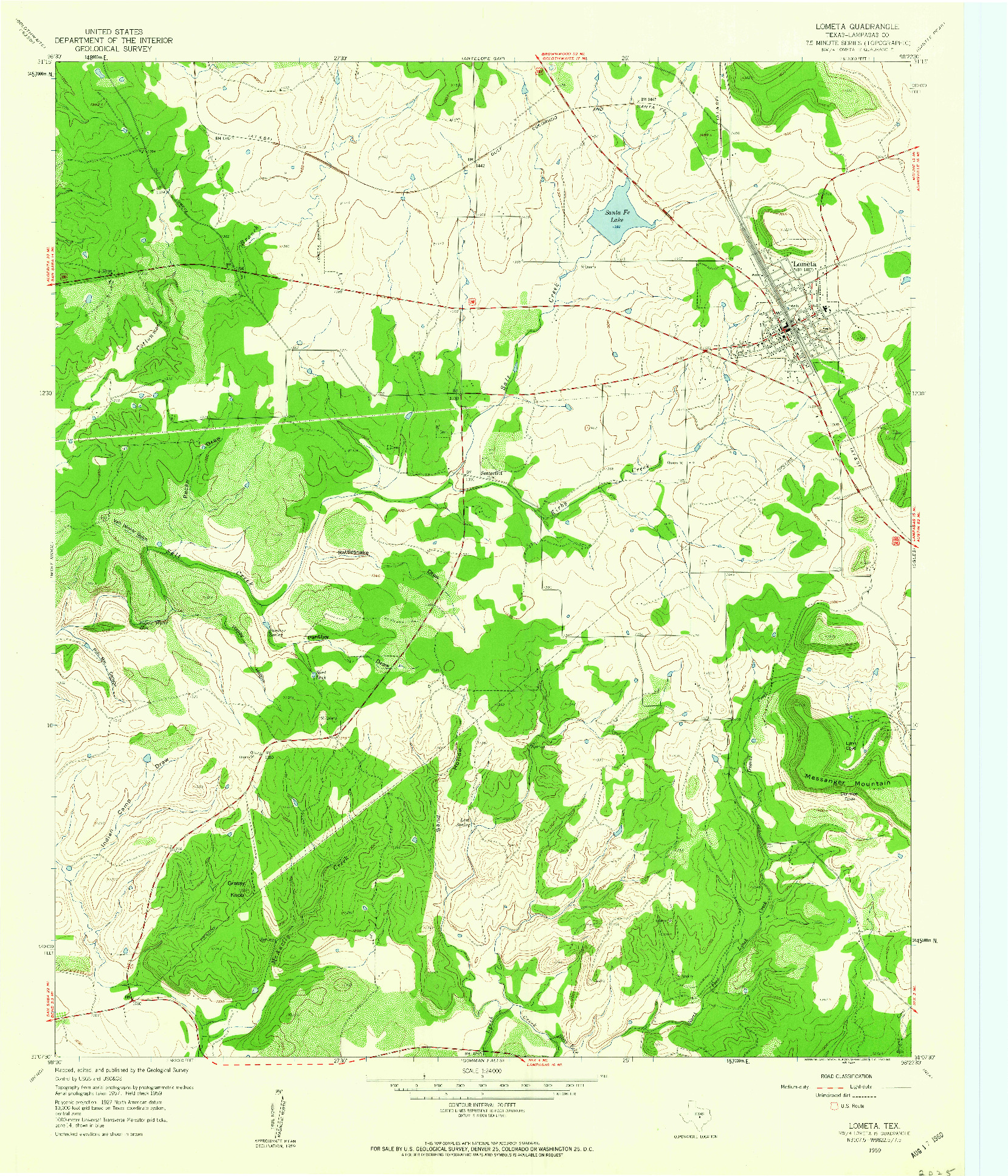 USGS 1:24000-SCALE QUADRANGLE FOR LOMETA, TX 1959