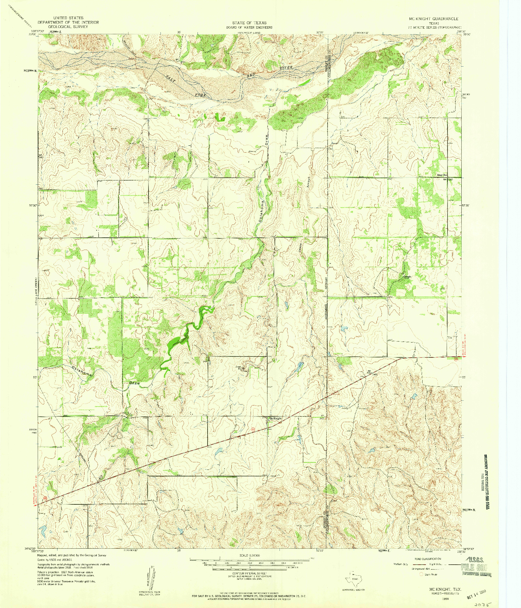 USGS 1:24000-SCALE QUADRANGLE FOR MCKNIGHT, TX 1959