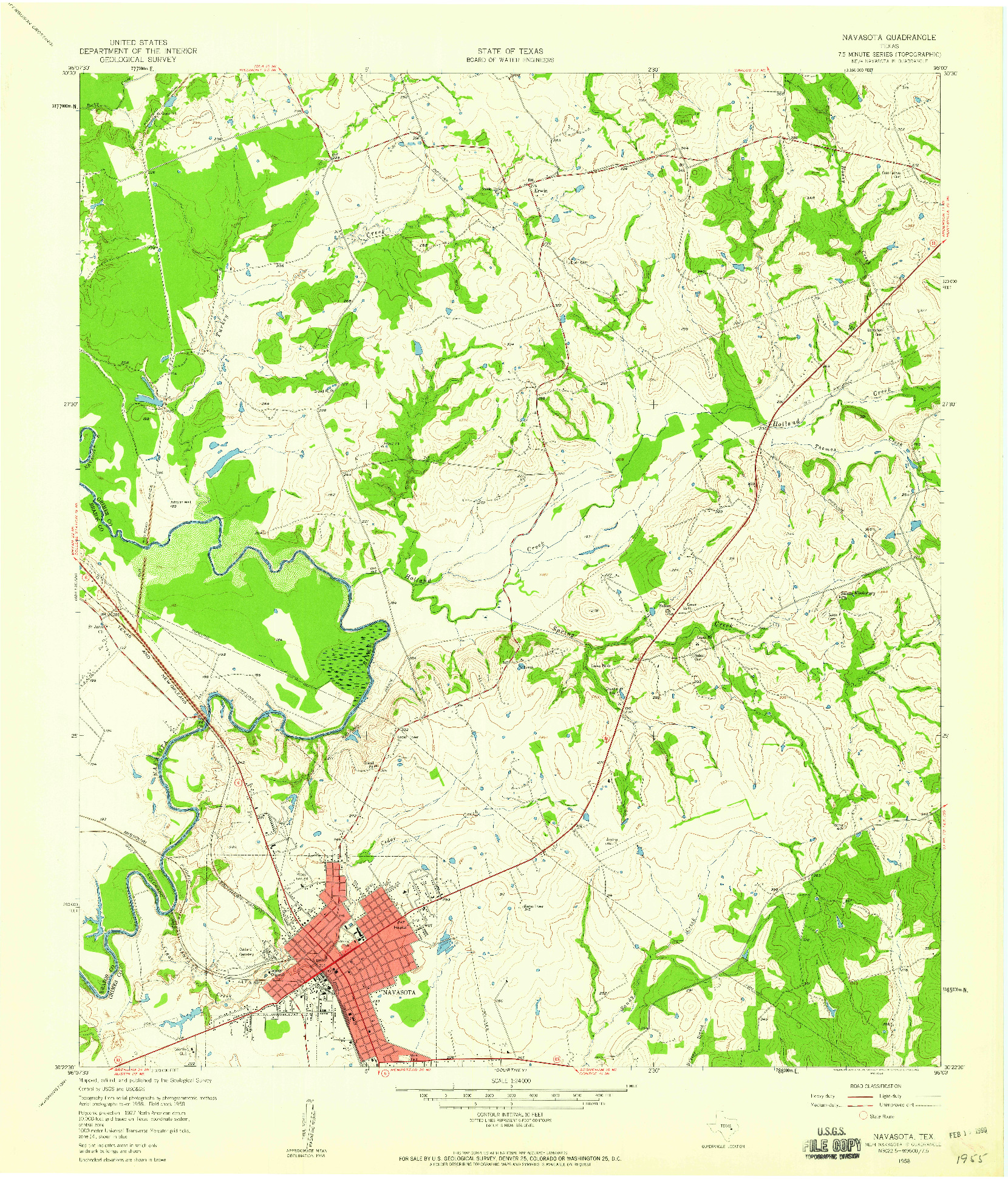USGS 1:24000-SCALE QUADRANGLE FOR NAVASOTA, TX 1958