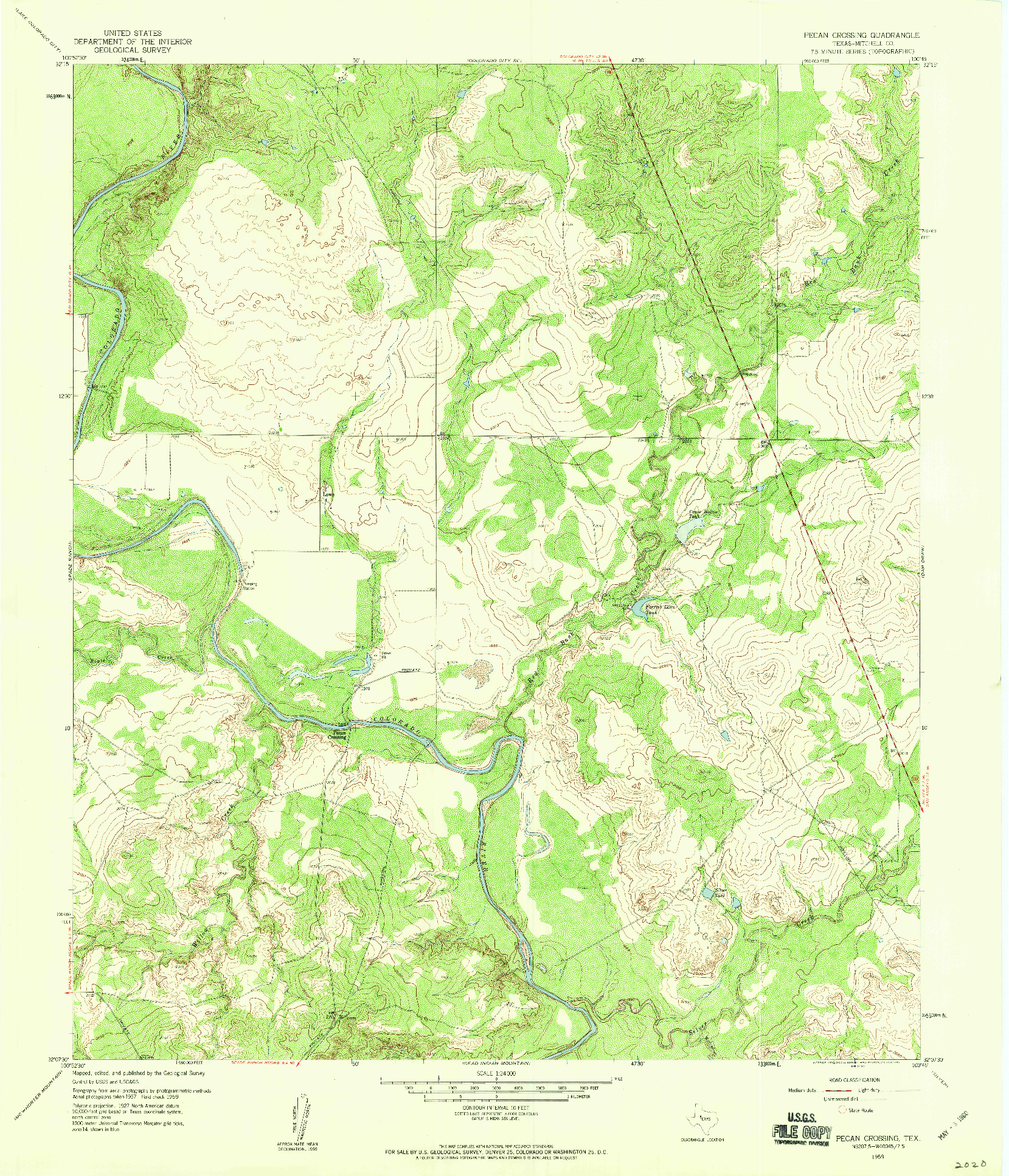 USGS 1:24000-SCALE QUADRANGLE FOR PECAN CROSSING, TX 1959