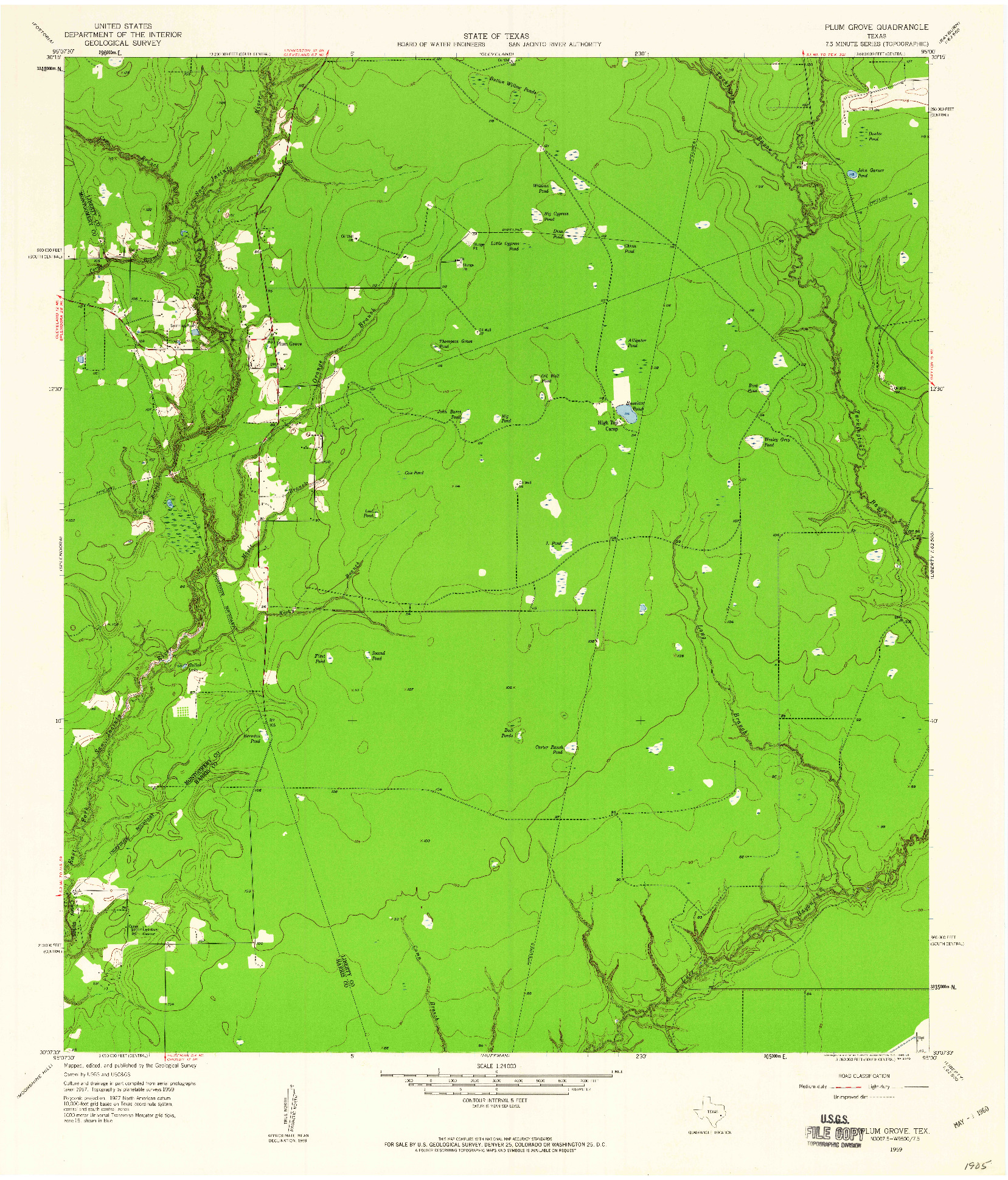 USGS 1:24000-SCALE QUADRANGLE FOR PLUM GROVE, TX 1959