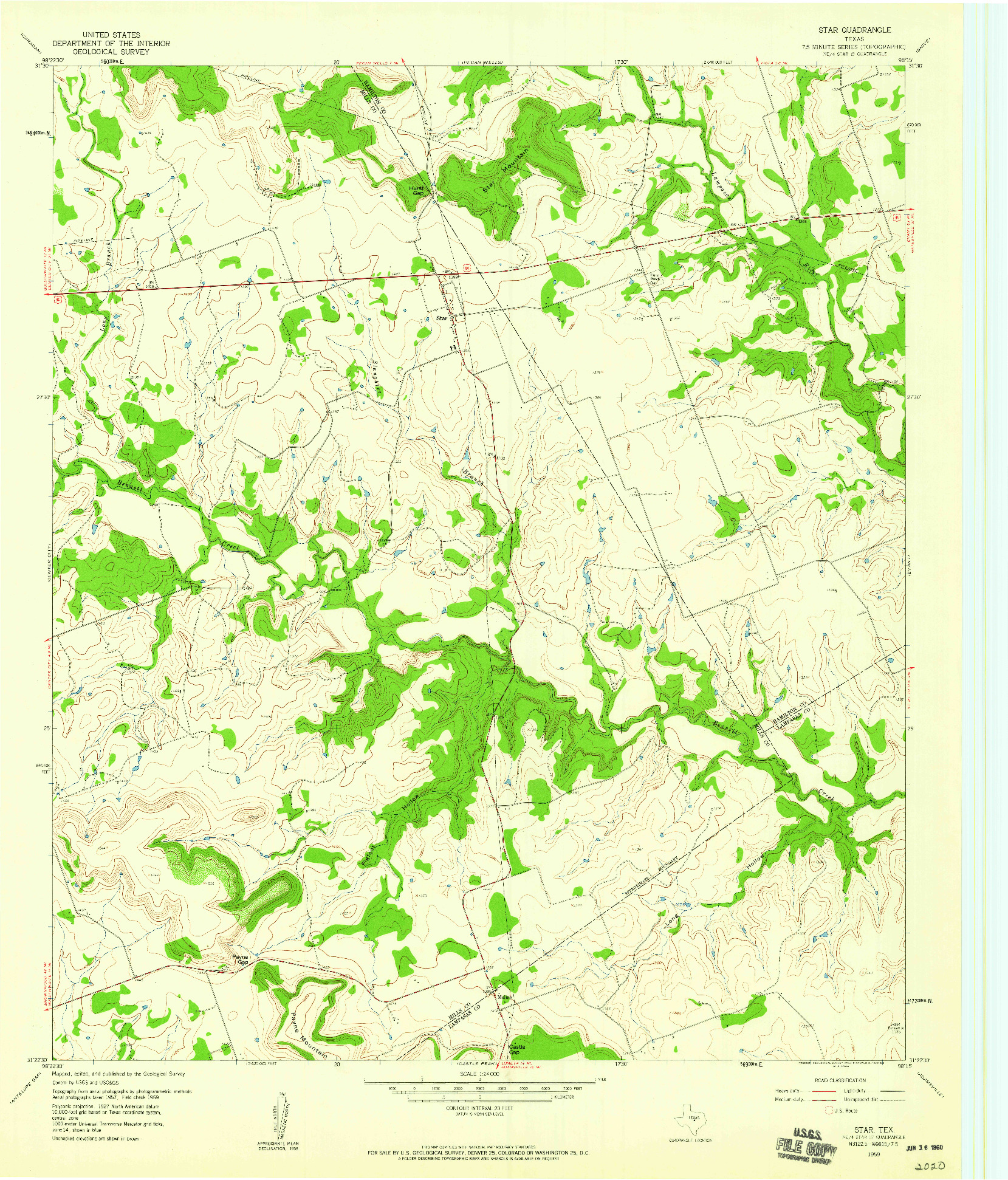 USGS 1:24000-SCALE QUADRANGLE FOR STAR, TX 1959