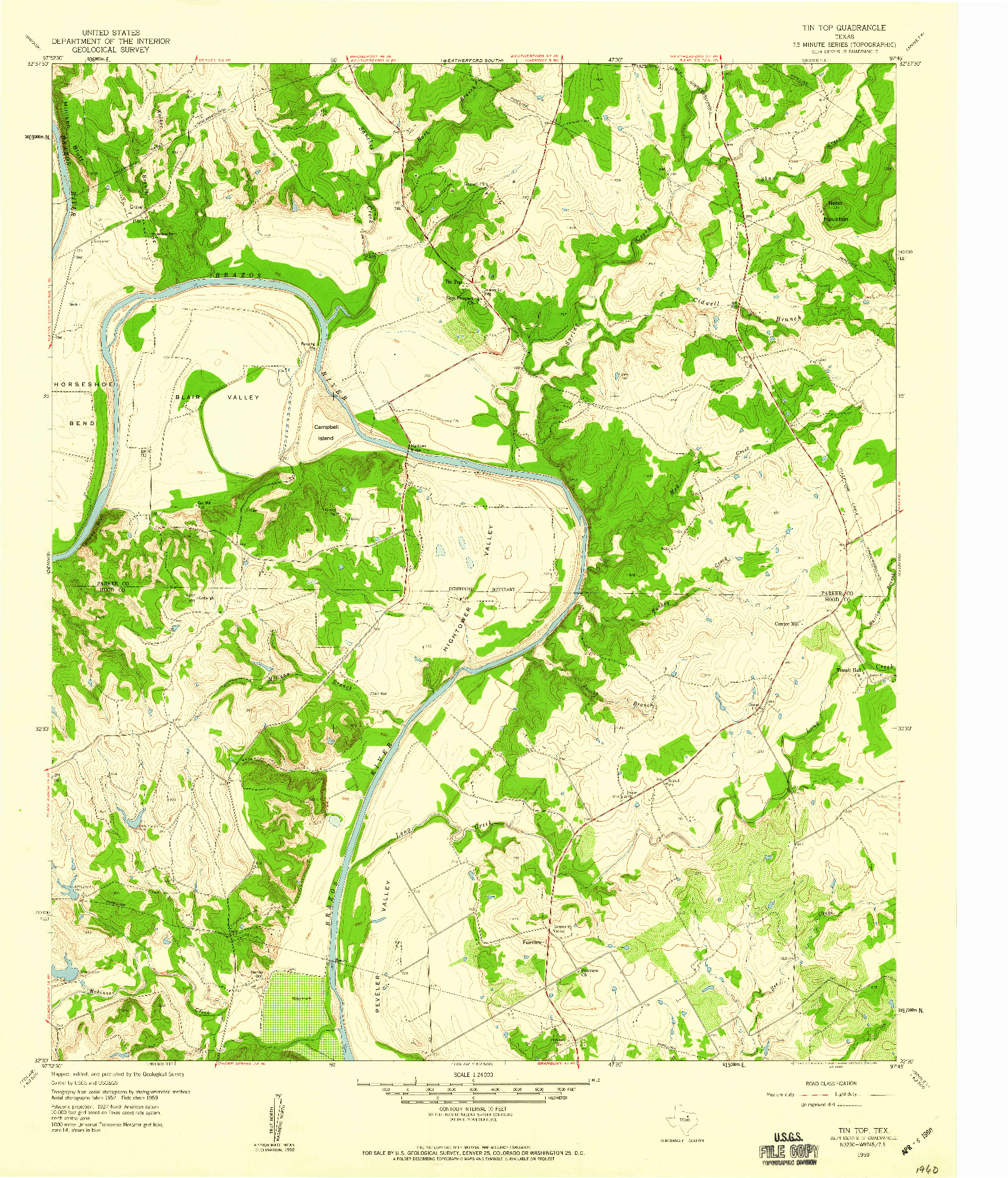 USGS 1:24000-SCALE QUADRANGLE FOR TIN TOP, TX 1959