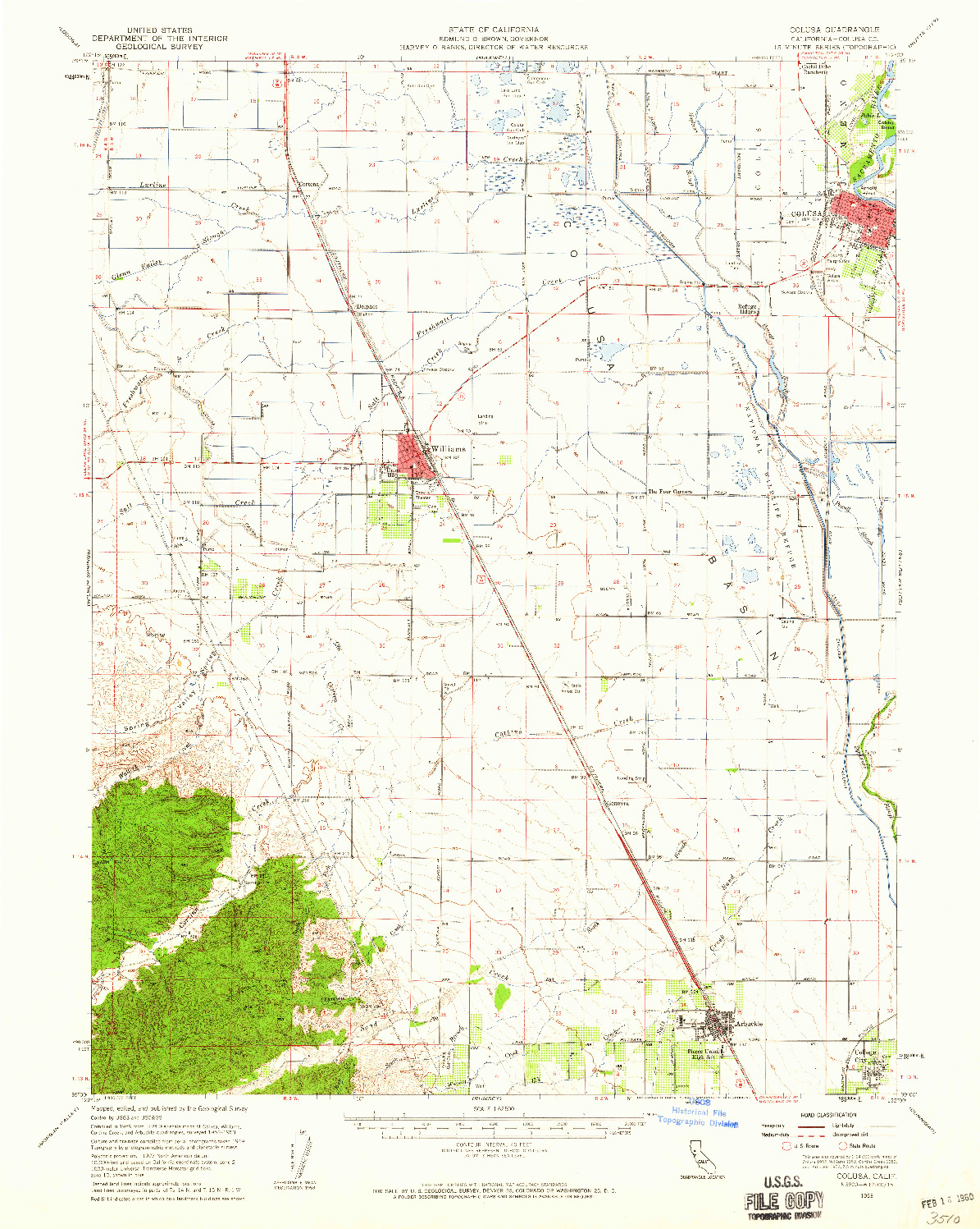 USGS 1:62500-SCALE QUADRANGLE FOR COLUSA, CA 1953