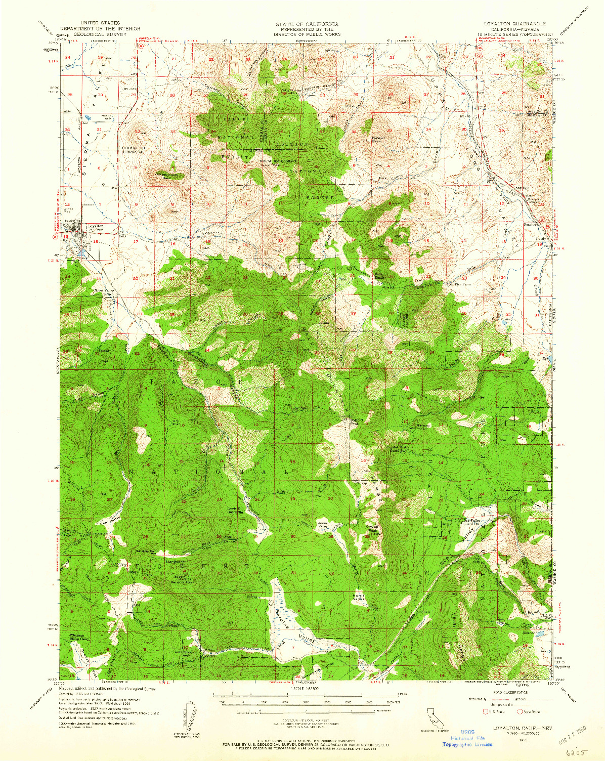 USGS 1:62500-SCALE QUADRANGLE FOR LOYALTON, CA 1955