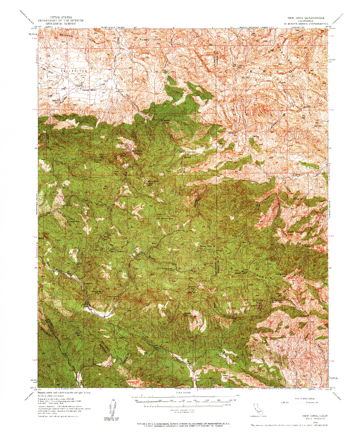 USGS 1:62500-SCALE QUADRANGLE FOR NEW IDRIA, CA 1956