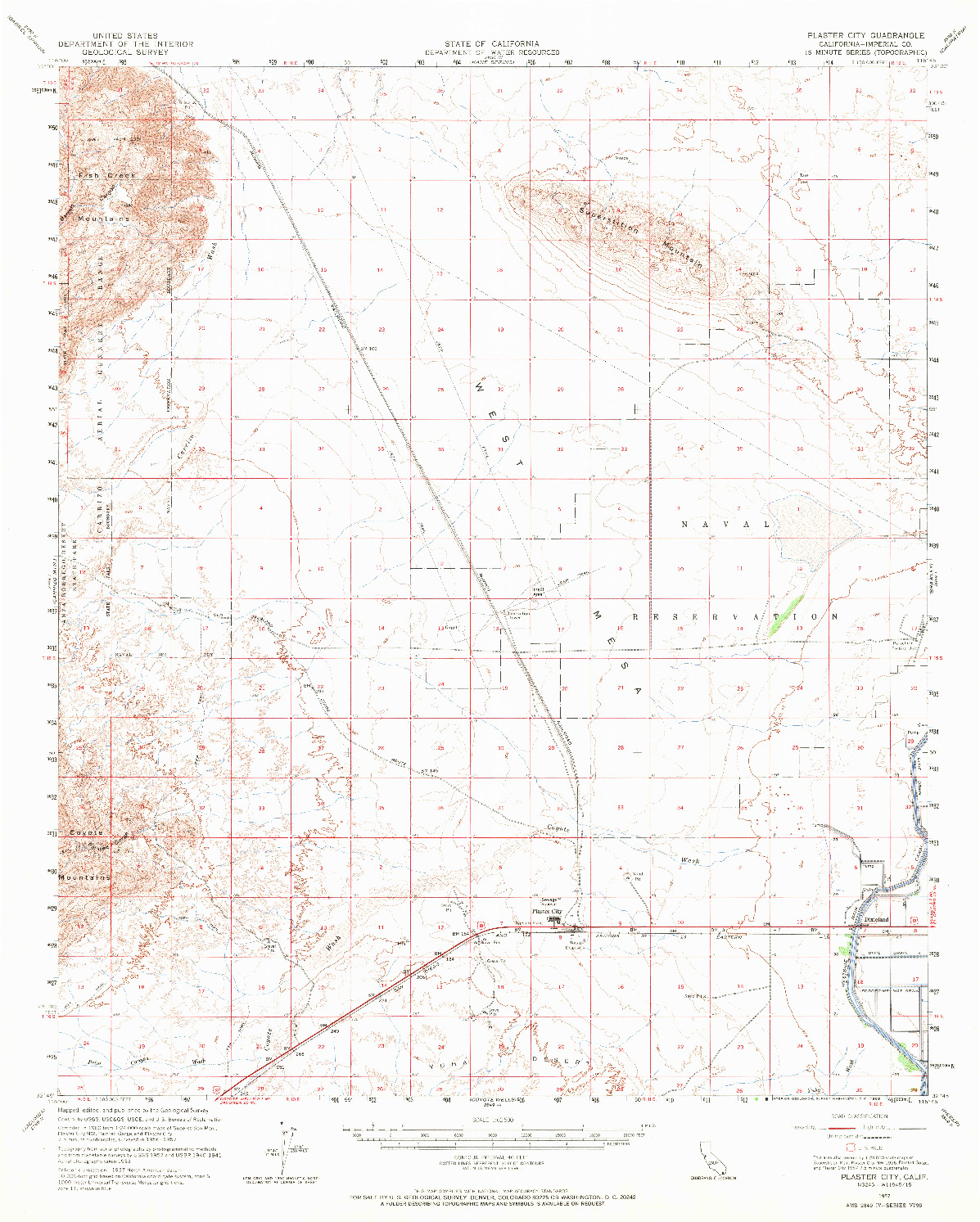USGS 1:62500-SCALE QUADRANGLE FOR PLASTER CITY, CA 1957