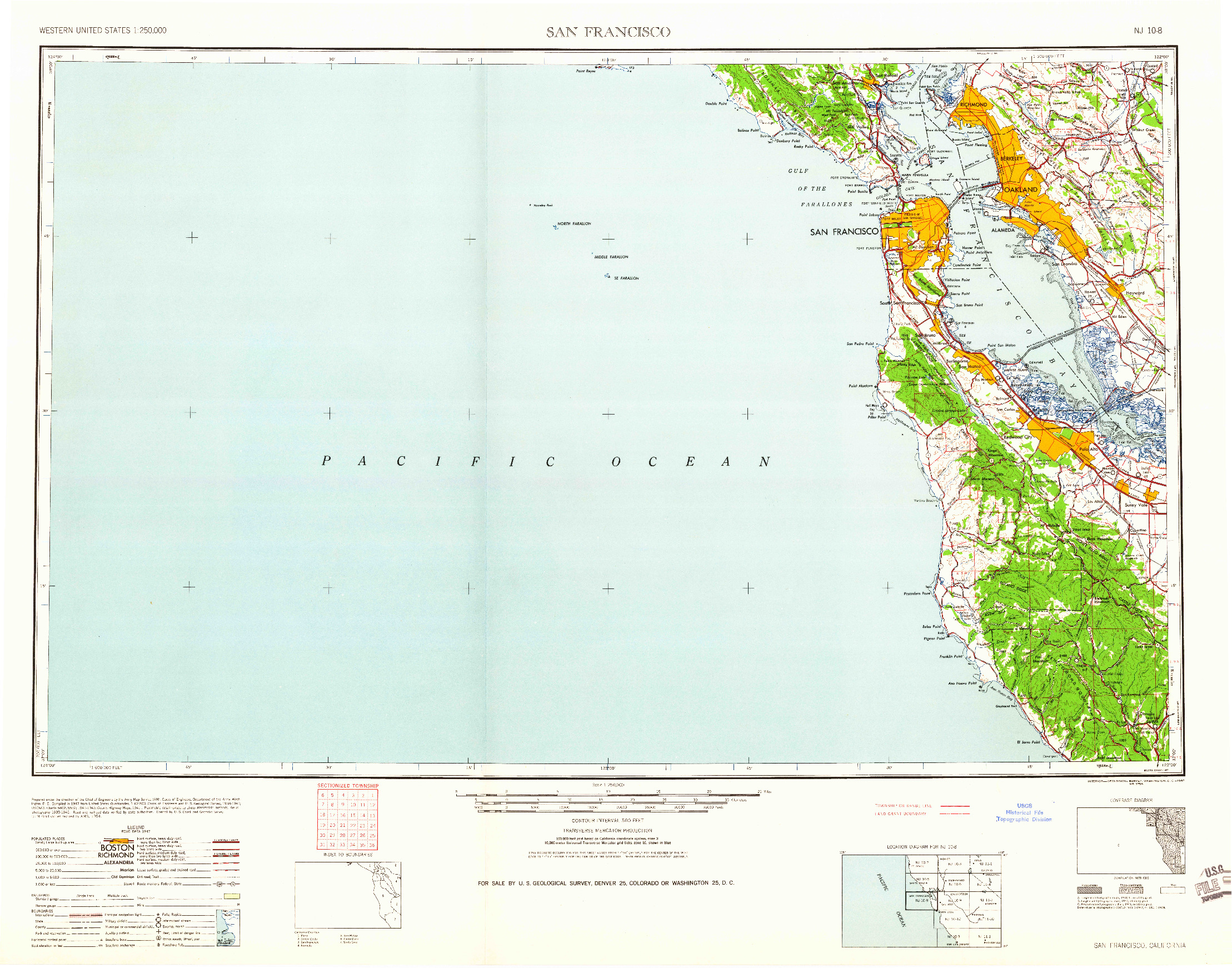 USGS 1:250000-SCALE QUADRANGLE FOR SAN FRANCISCO, CA 1960