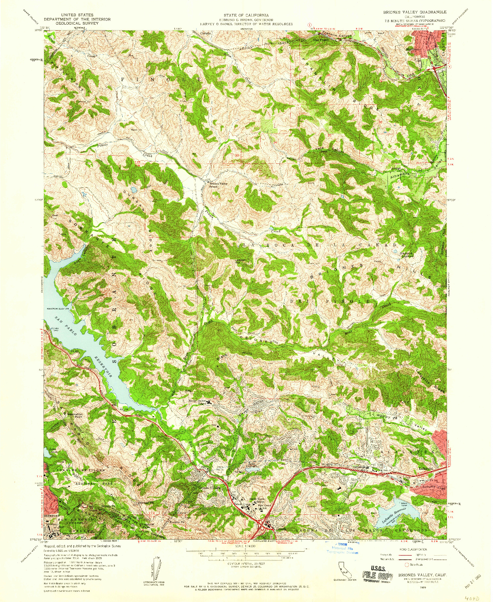 USGS 1:24000-SCALE QUADRANGLE FOR BRIONES VALLEY, CA 1959