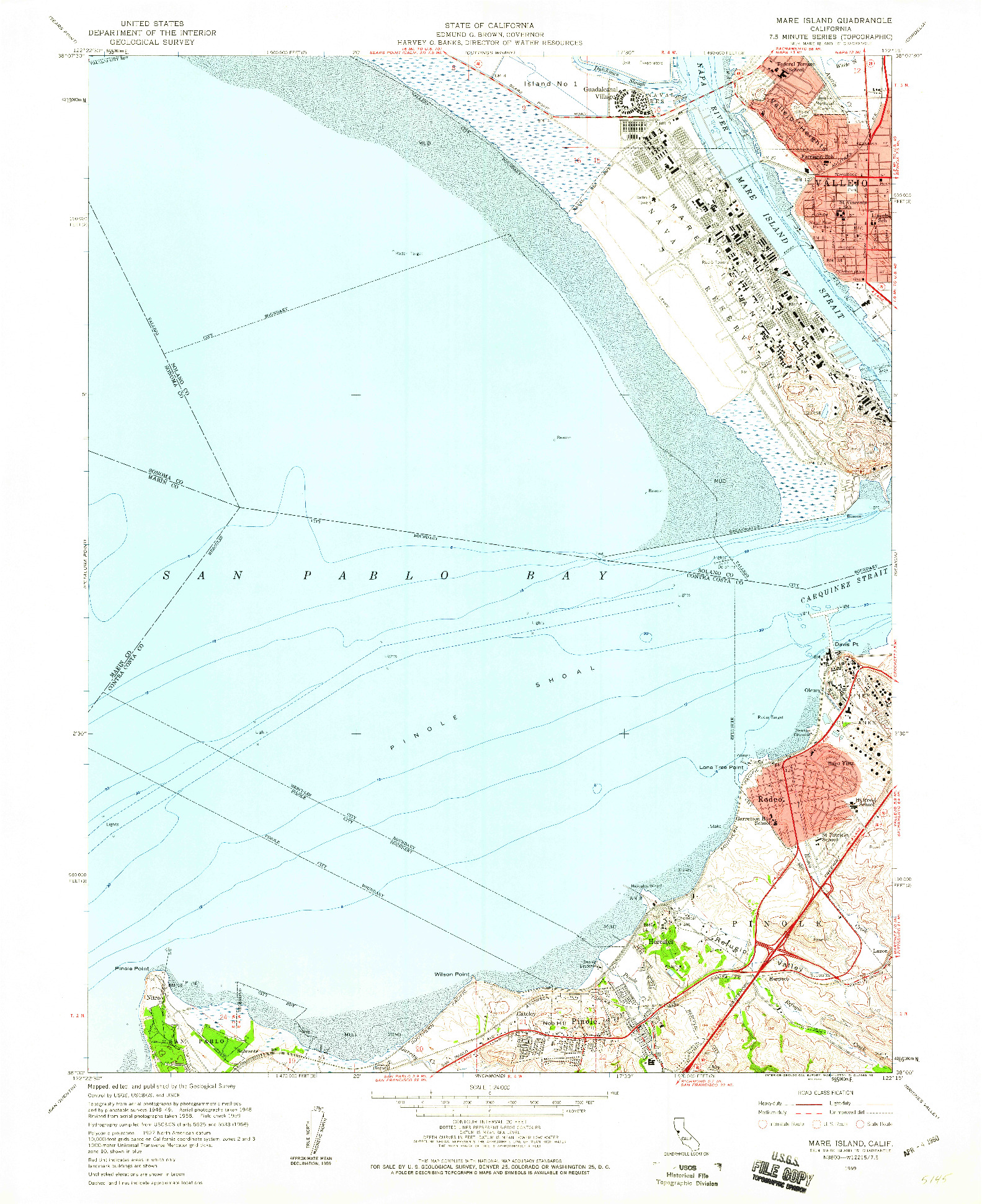 USGS 1:24000-SCALE QUADRANGLE FOR MARE ISLAND, CA 1959