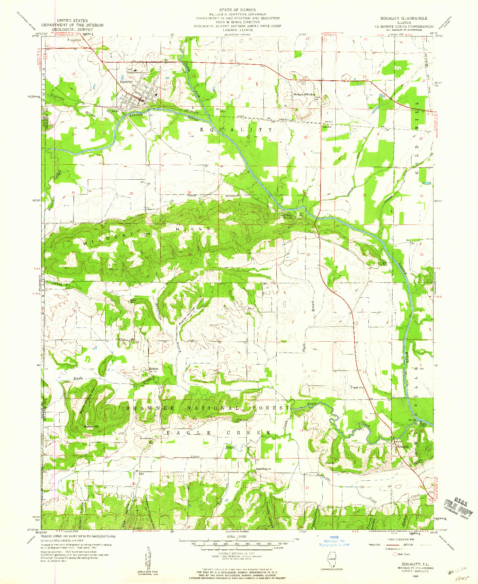 USGS 1:24000-SCALE QUADRANGLE FOR EQUALITY, IL 1959