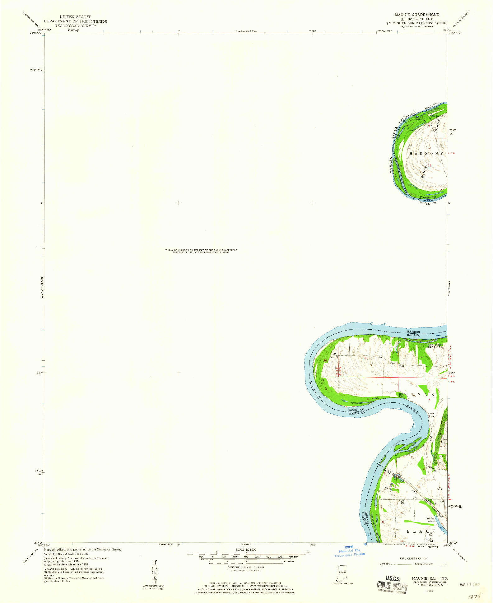 USGS 1:24000-SCALE QUADRANGLE FOR MAUNIE, IL 1959