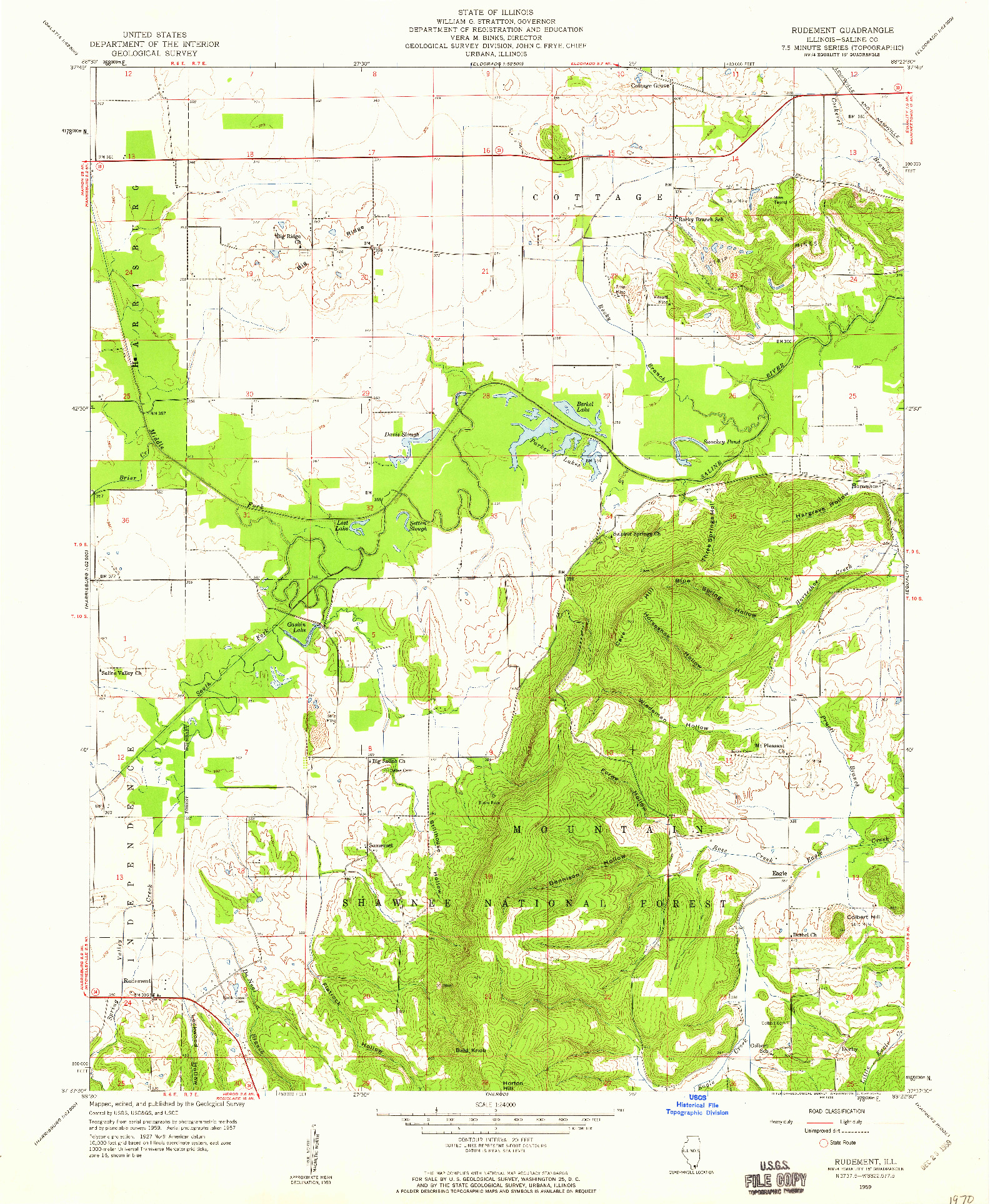 USGS 1:24000-SCALE QUADRANGLE FOR RUDEMENT, IL 1959