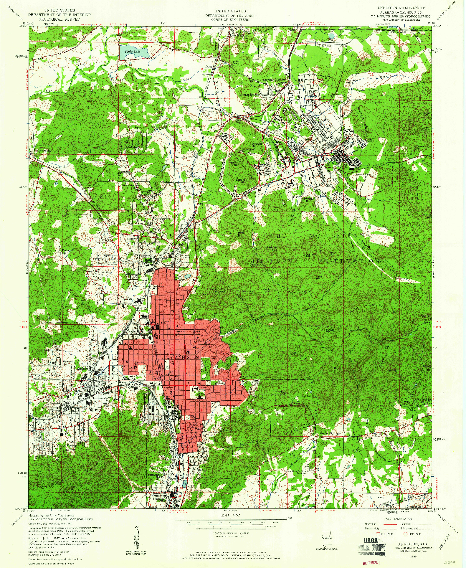 USGS 1:24000-SCALE QUADRANGLE FOR ANNISTON, AL 1956