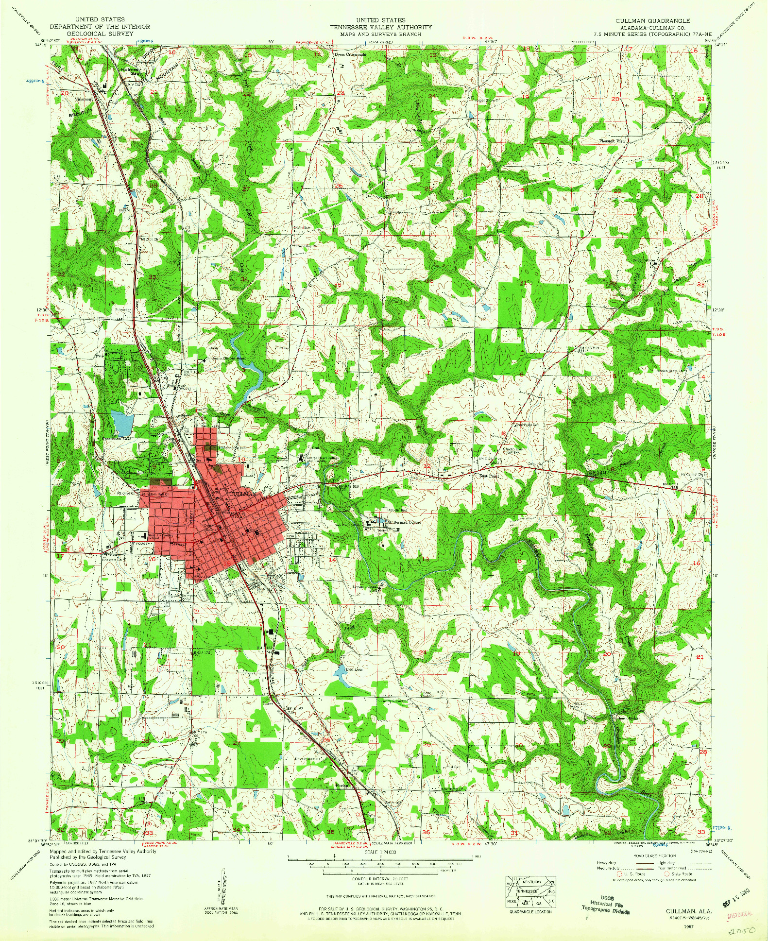 USGS 1:24000-SCALE QUADRANGLE FOR CULLMAN, AL 1957