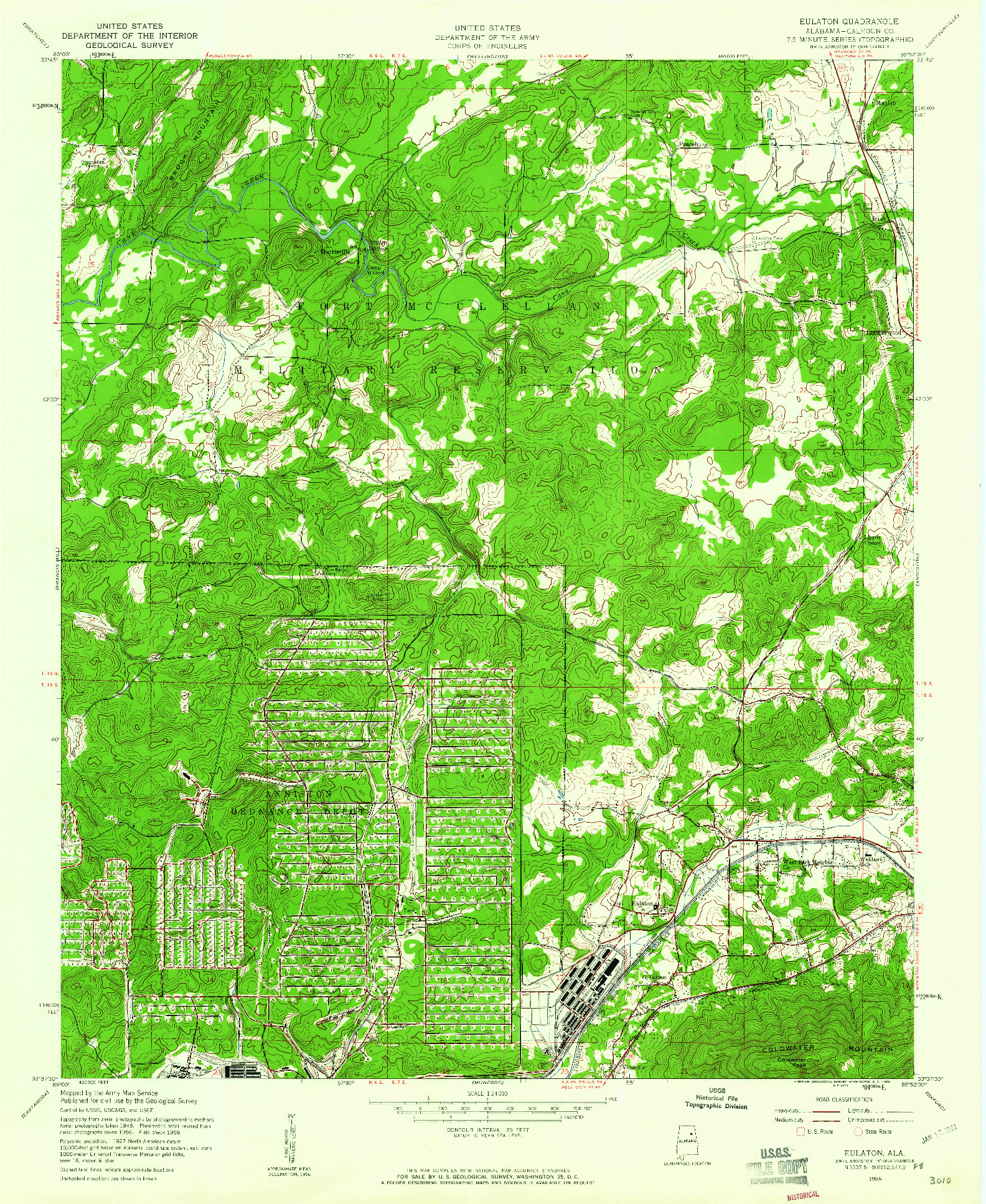 USGS 1:24000-SCALE QUADRANGLE FOR EULATON, AL 1956