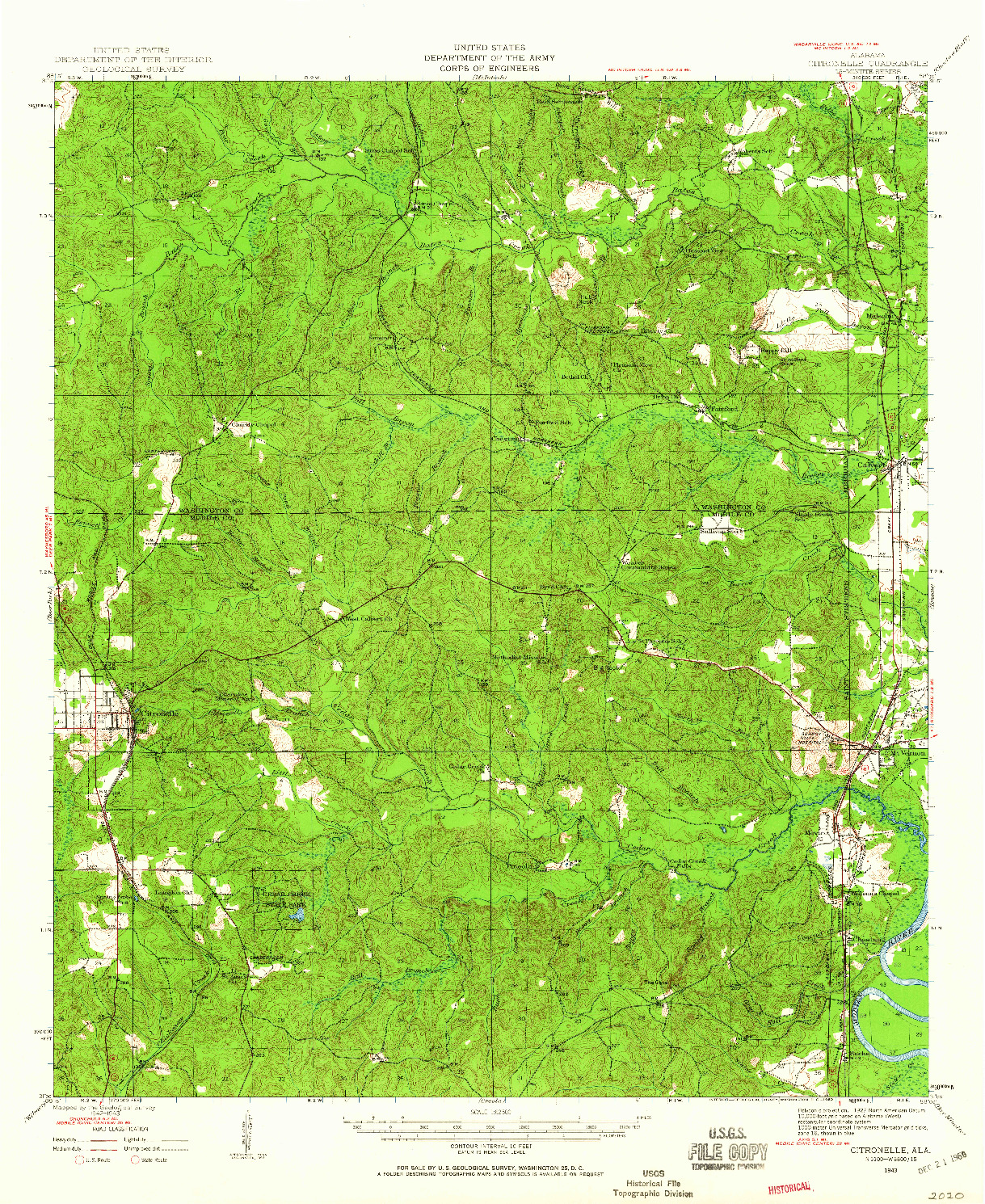 USGS 1:62500-SCALE QUADRANGLE FOR CITRONELLE, AL 1943