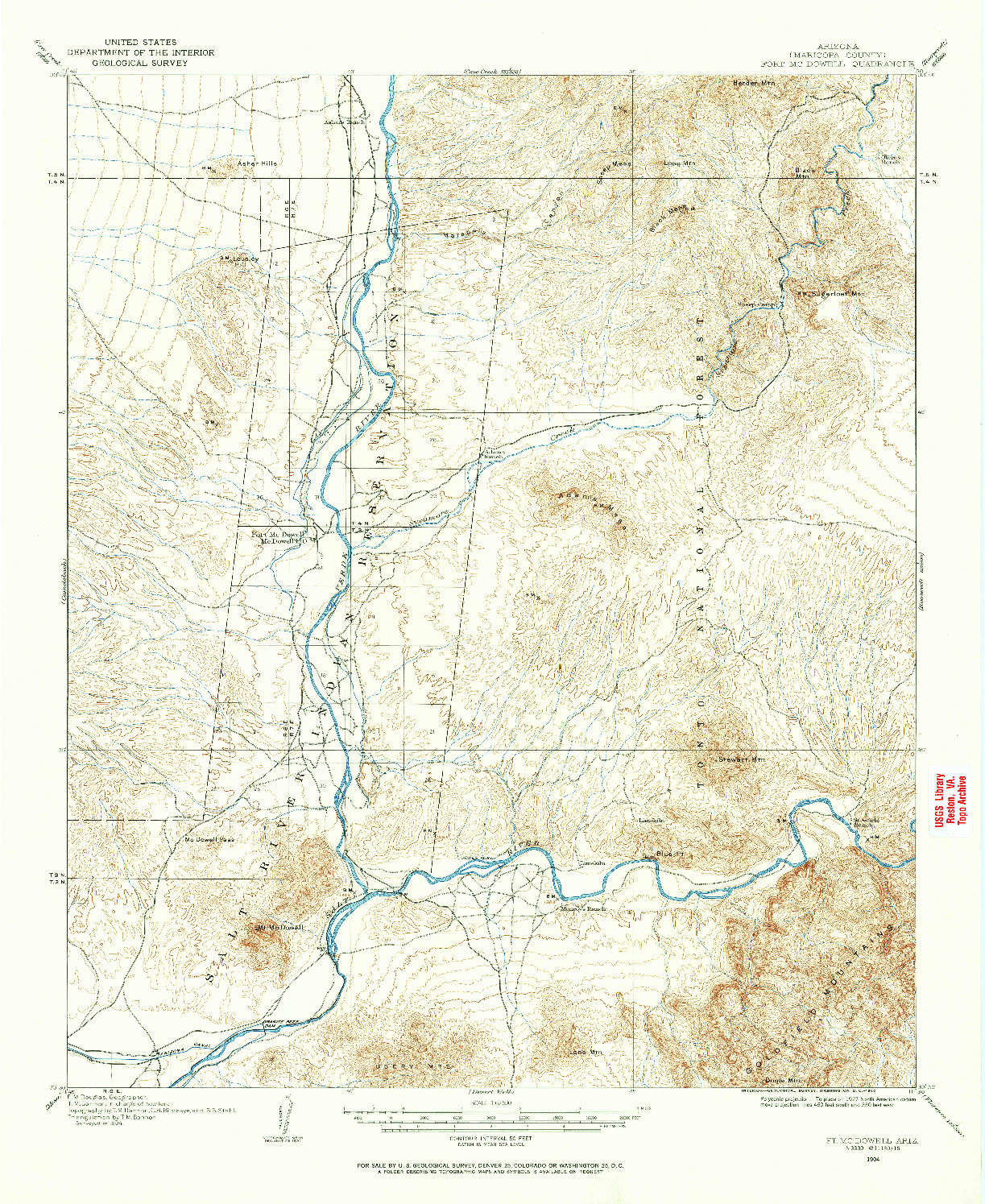 USGS 1:62500-SCALE QUADRANGLE FOR FT. MCDOWELL, AZ 1904