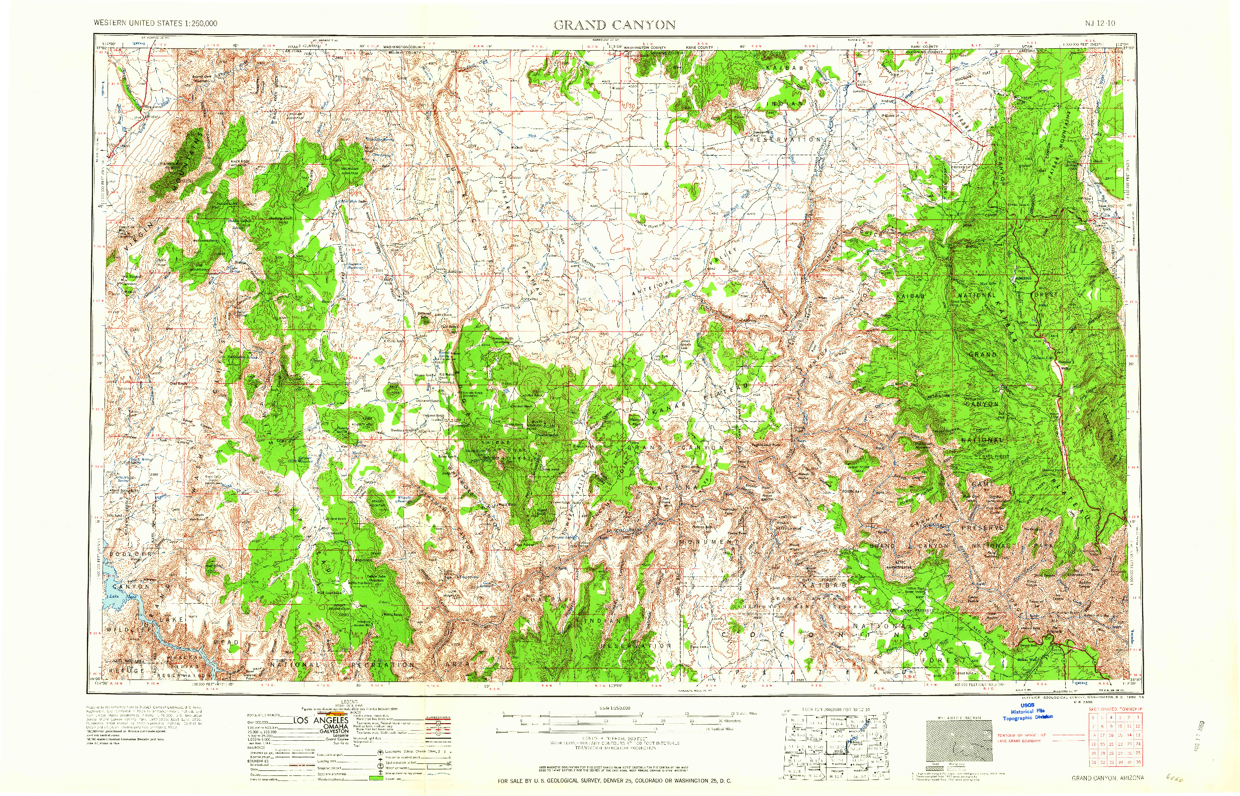 USGS 1:250000-SCALE QUADRANGLE FOR GRAND CANYON, AZ 1960