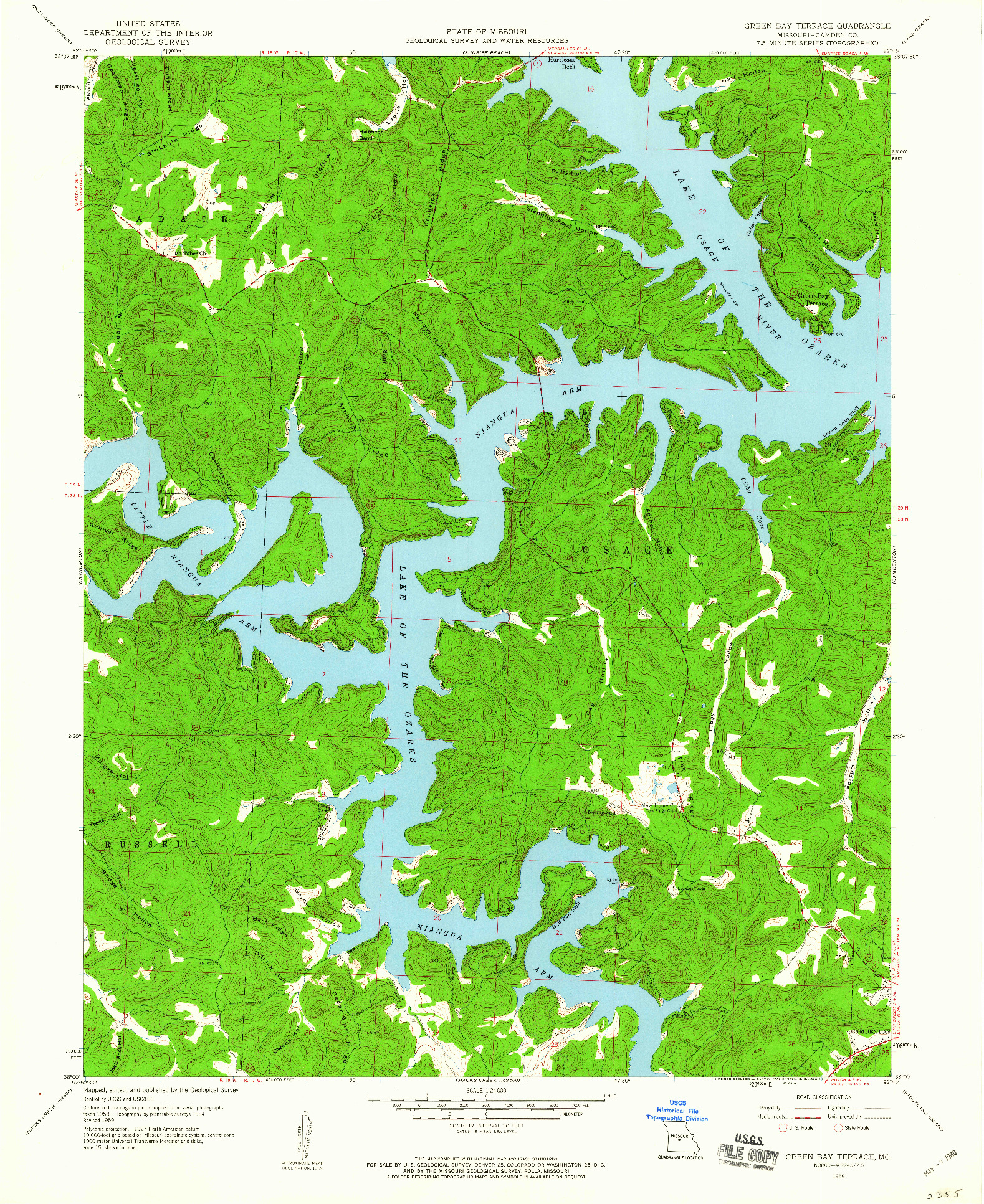 USGS 1:24000-SCALE QUADRANGLE FOR GREEN BAY TERRACE, MO 1959